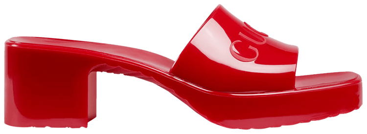 Gucci Wmns 60mm Slide Sandal Hibiscus Red