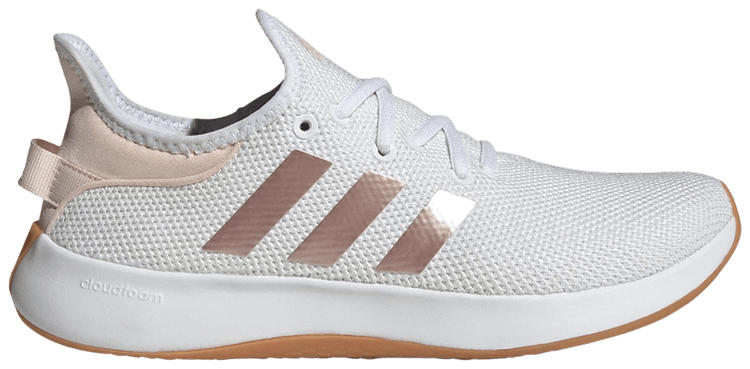 Adidas Wmns Cloudfoam Pure White Sandy Pink Metallic