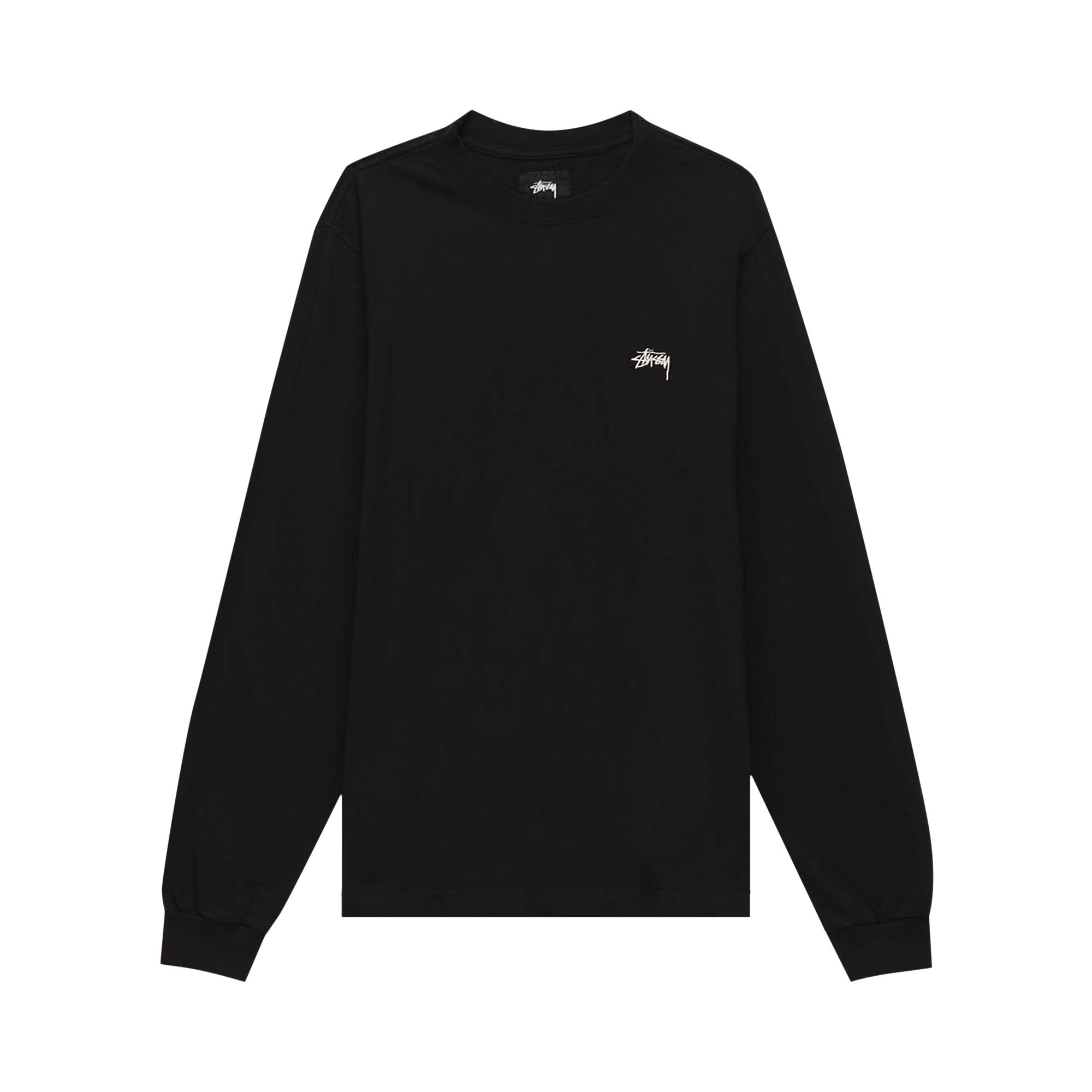 Stussy Stock Logo Long-Sleeve Tee 'Black' | Men's Size M