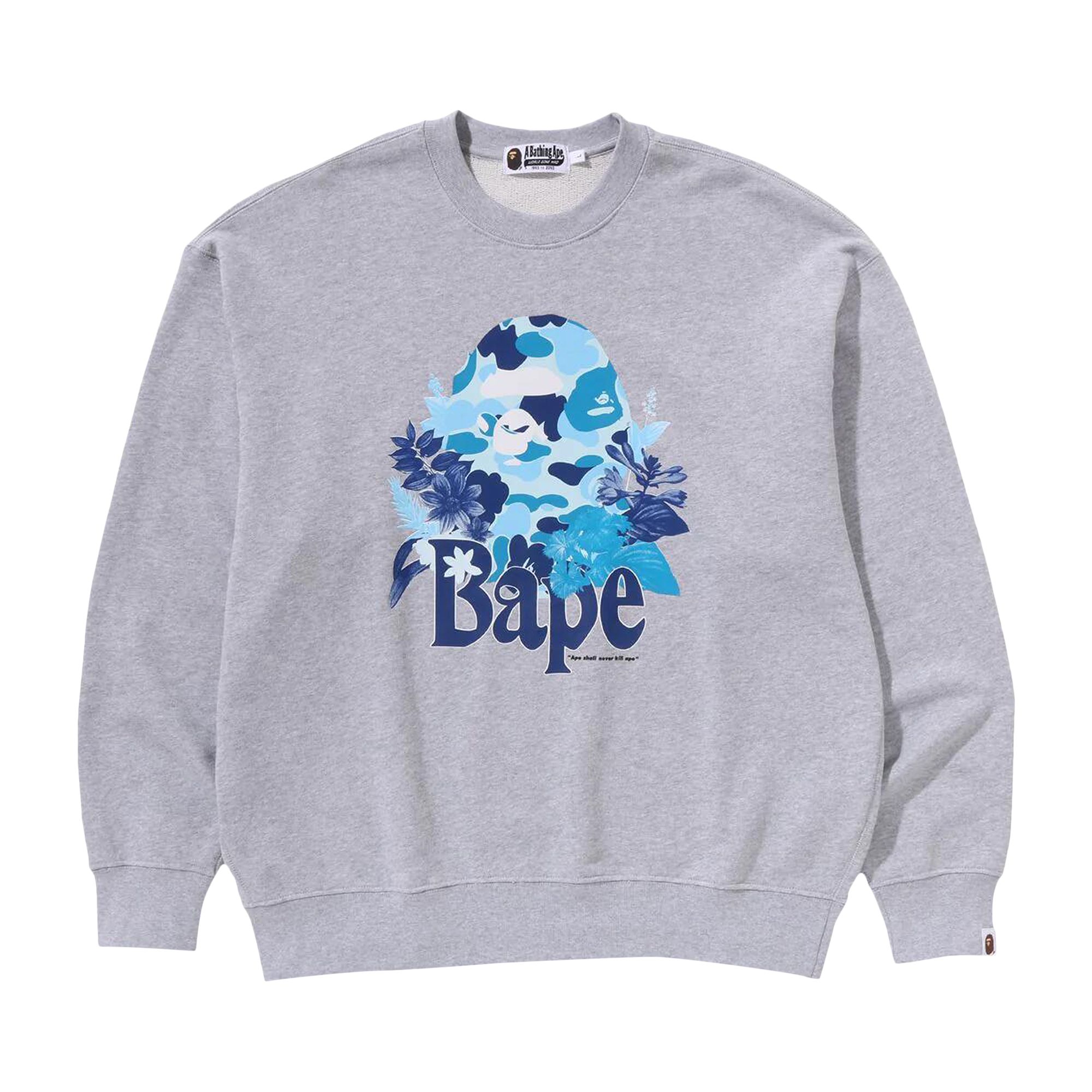 BAPE BAPE FLORAL APE HEAD CREWNECK 'GREY'