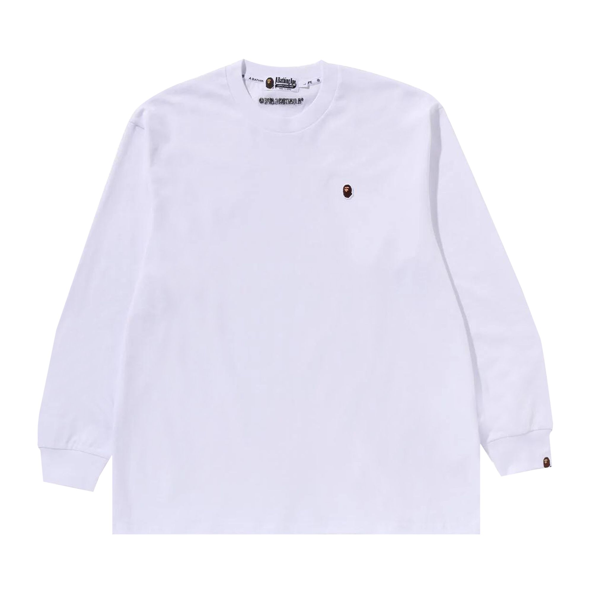 BAPE Ape Head One Point Long-Sleeve Tee 'White' | Men's Size XL