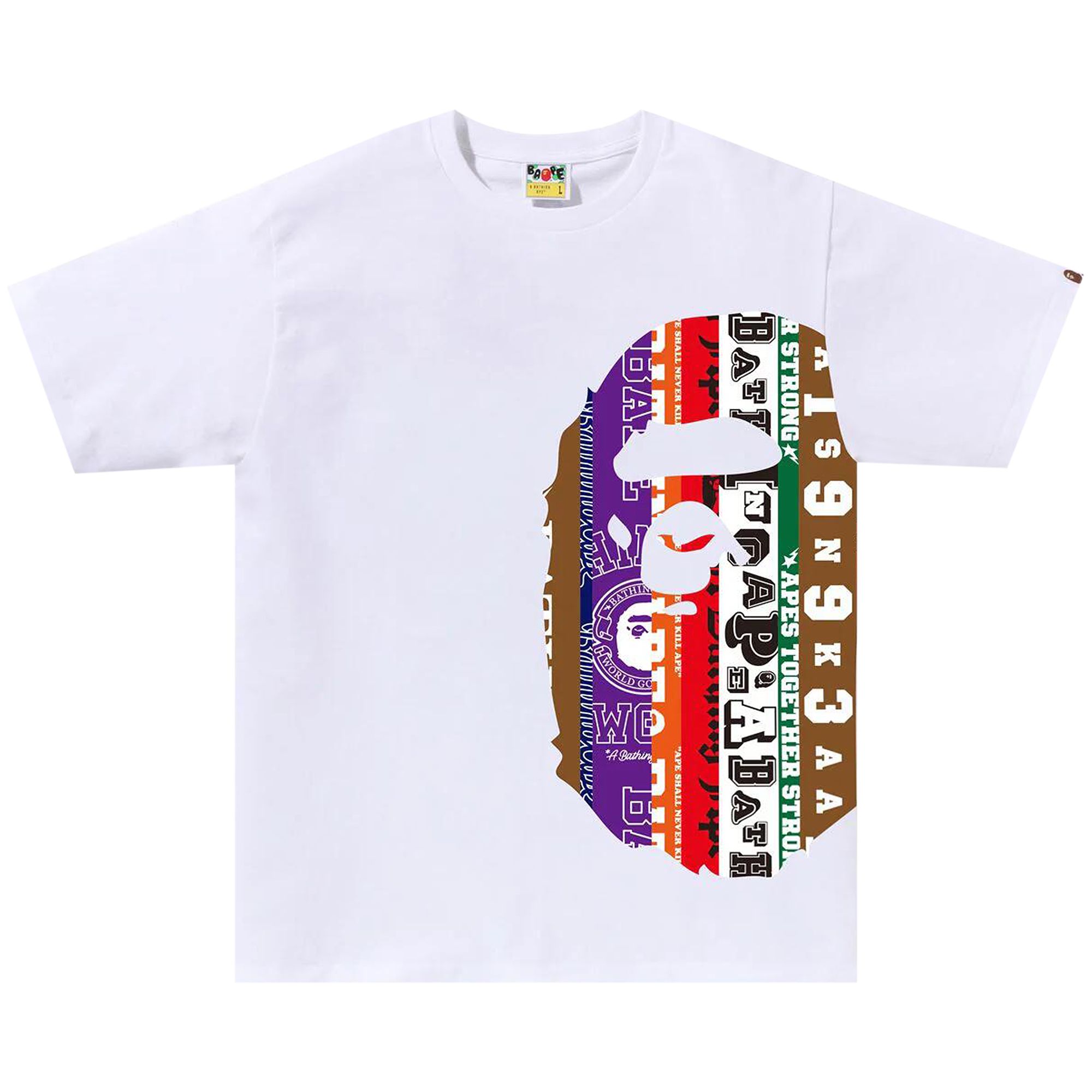 BAPE Fans Scarf Side Big Ape Head Tee 'Wihte' | White | Men's Size M