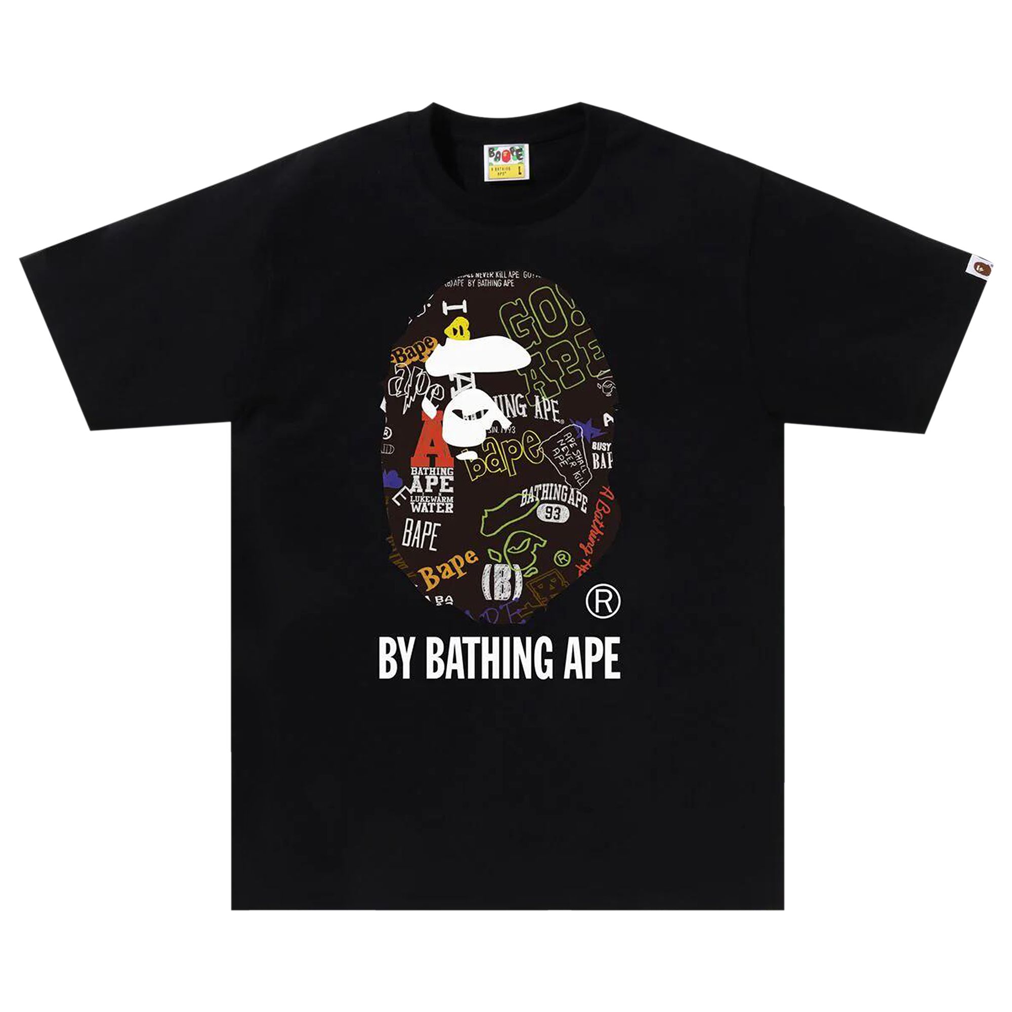 BAPE Hand Draw Pattern By Bathing Ape Tee 'Black' | Men's Size L