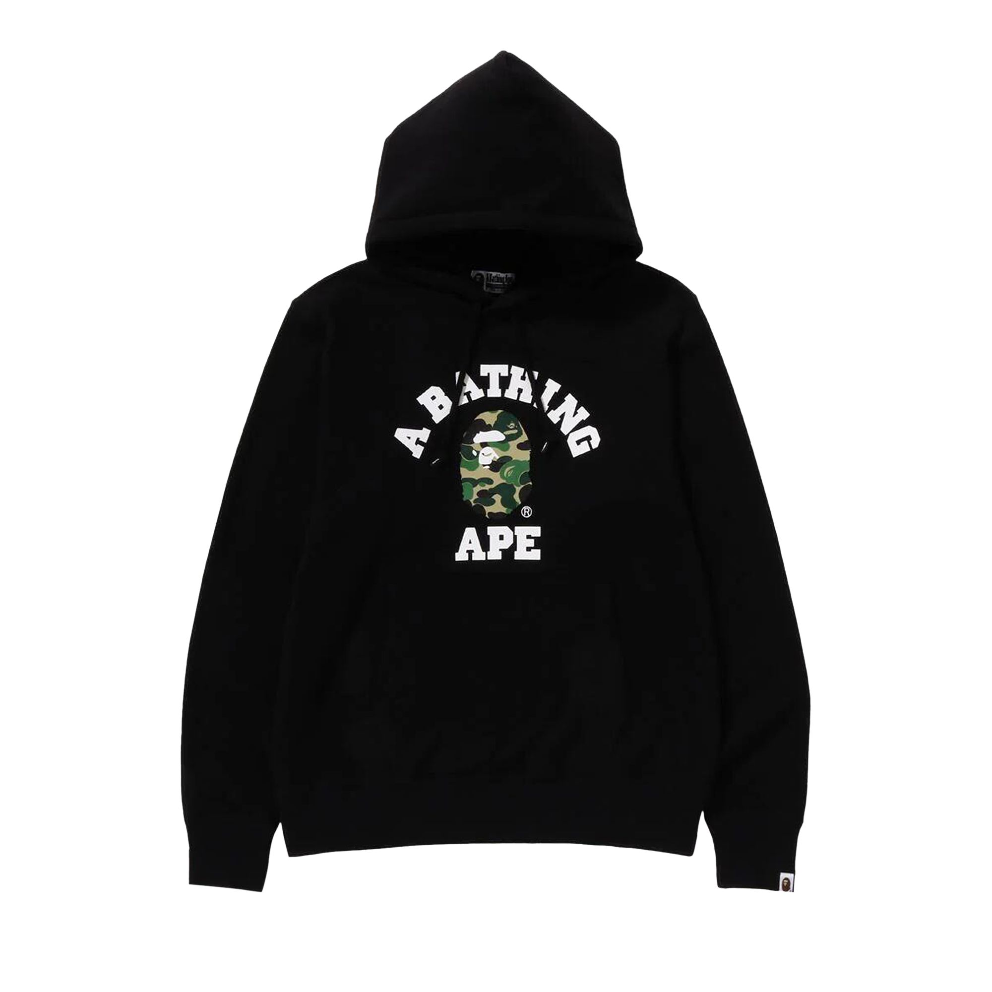 BAPE ABC Camo College Organic Pullover Hoodie 'Black/Green' | Men's Size L