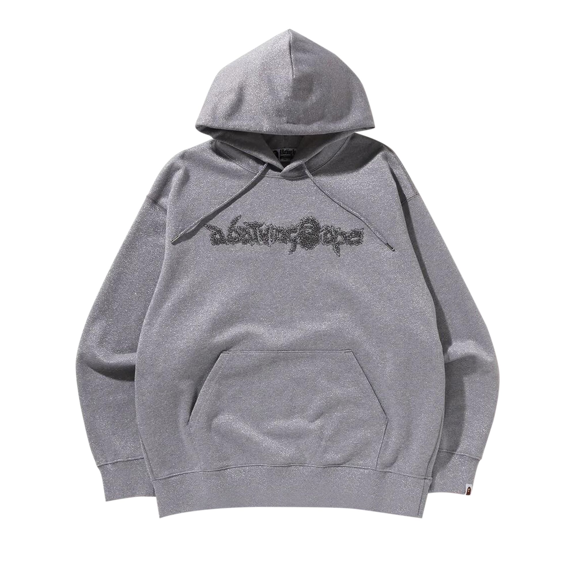Pre-owned Bape Metallic Yarn Pullover Hoodie 'grey' | Men's Size S In Gray