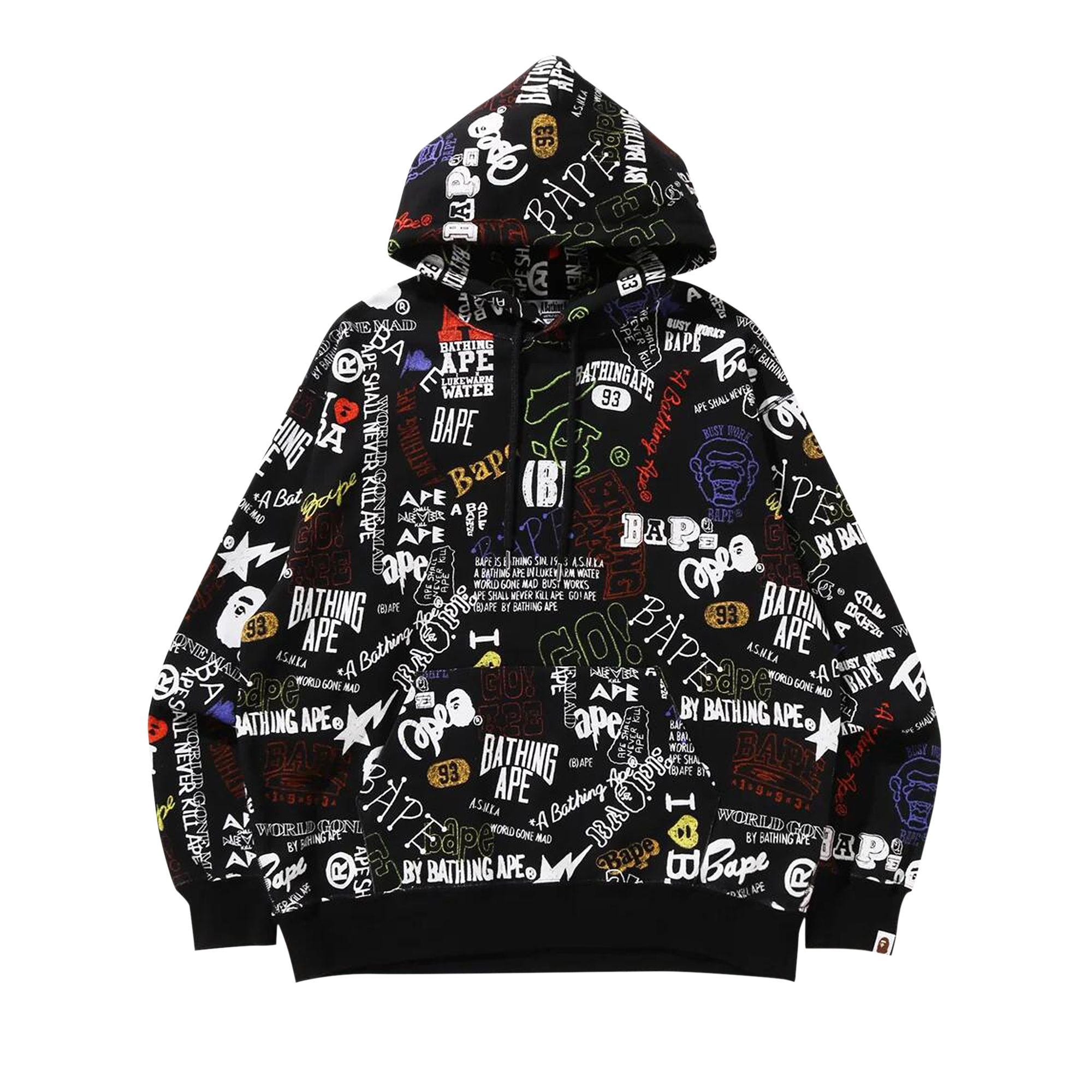 BAPE Hand Draw Pullover Hoodie 'Black' | Men's Size 2XL