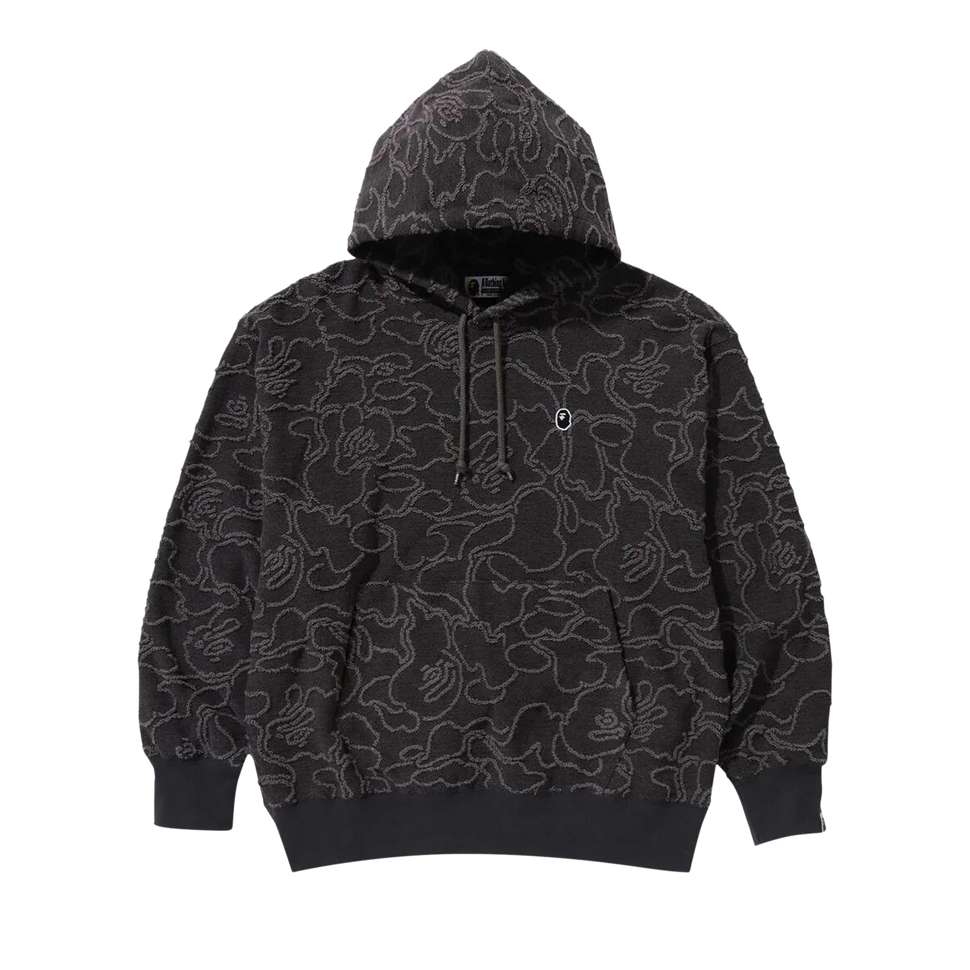 Pre-owned Bape Neon Camo Jacquard Relaxed Fit Pullover Hoodie 'black'