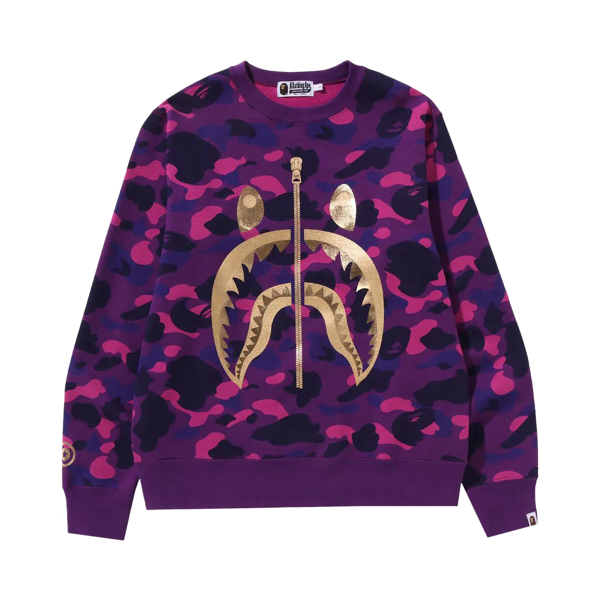 BAPE Color Camo Shark Crewneck 'Purple' | Men's Size M