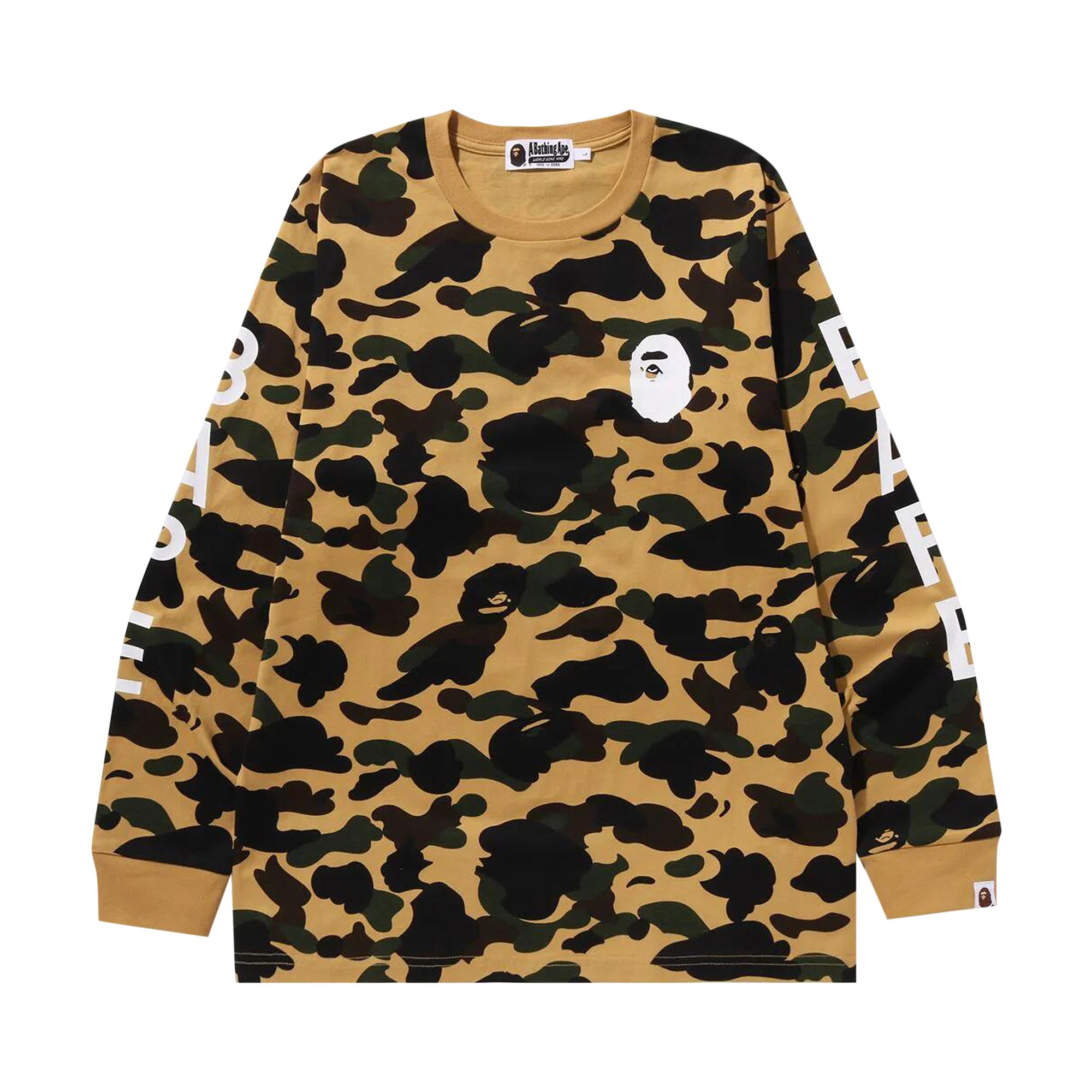 Pre-owned Bape 1st Camo Long-sleeve Tee 'yellow' | Men's Size L