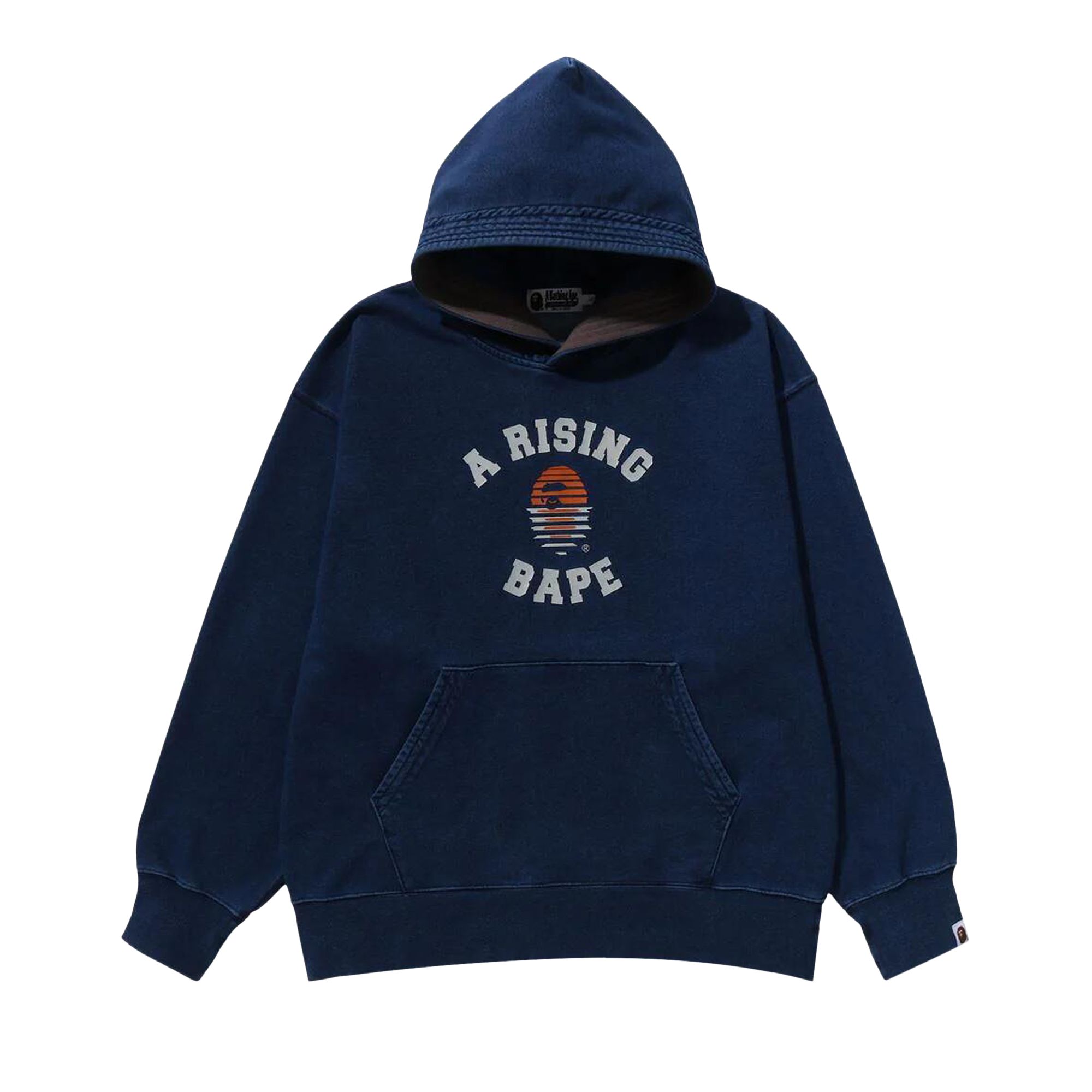Pre-owned Bape A Rising Indigo Pullover Hoodie 'navy' | Blue | Men's Size Xl