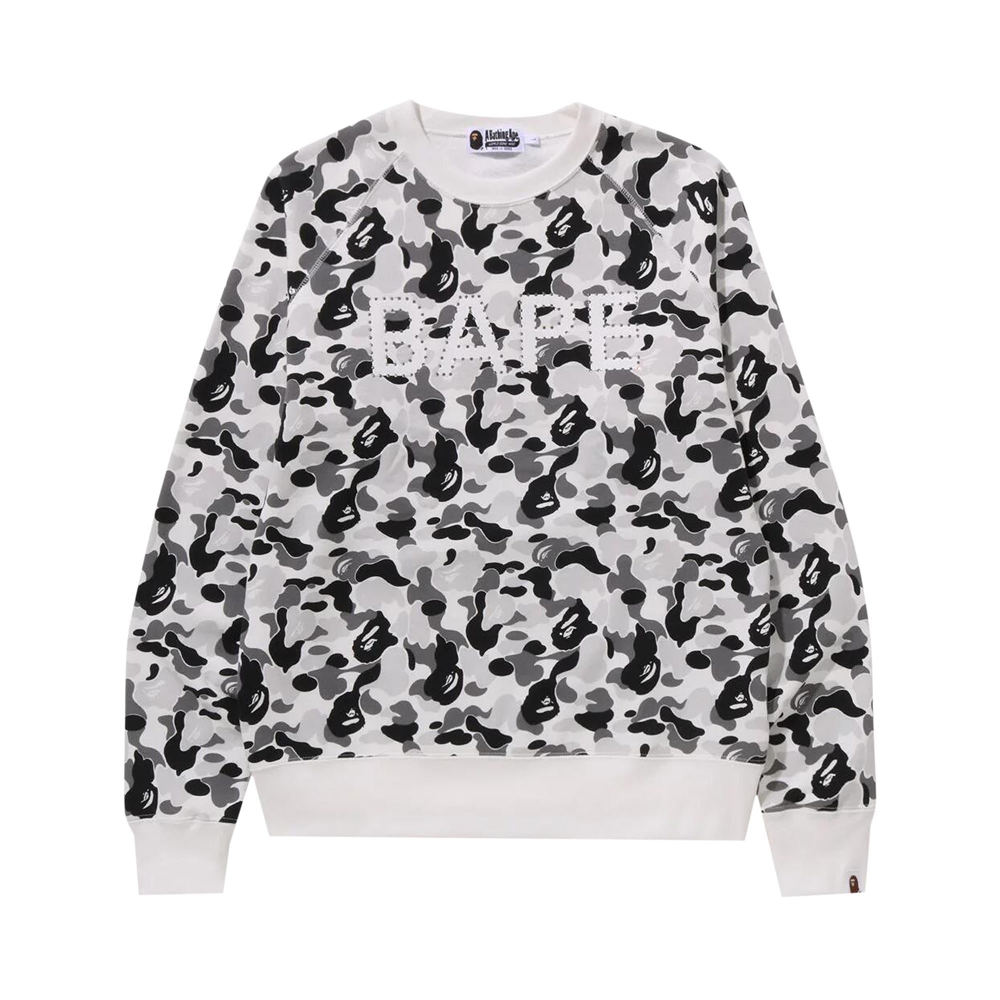 BAPE ABC Camo Crystal Stone Crewneck 'Grey' | Men's Size L