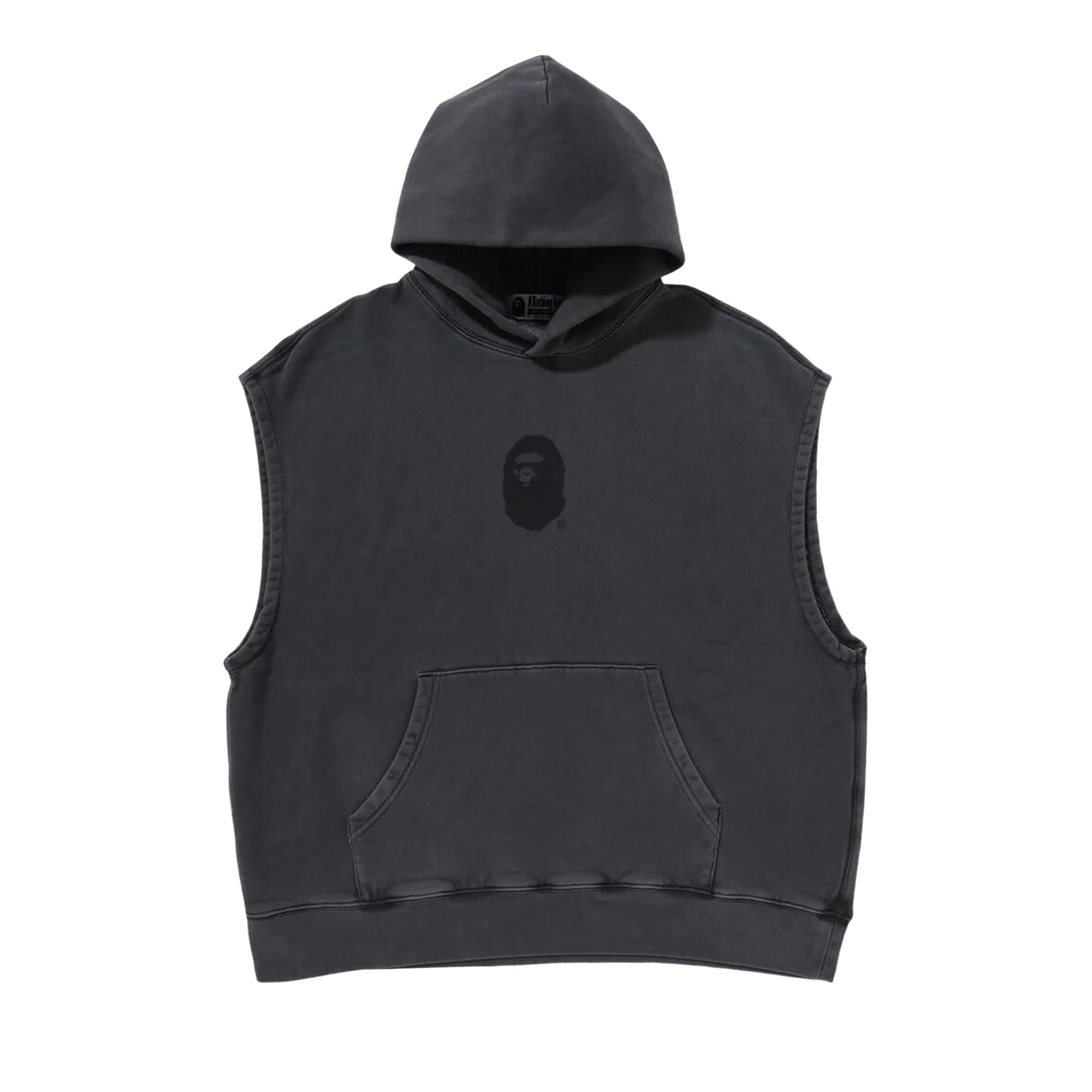 Pre-owned Bape Sleeveless Pullover Hoodie 'charcoal' In Grey