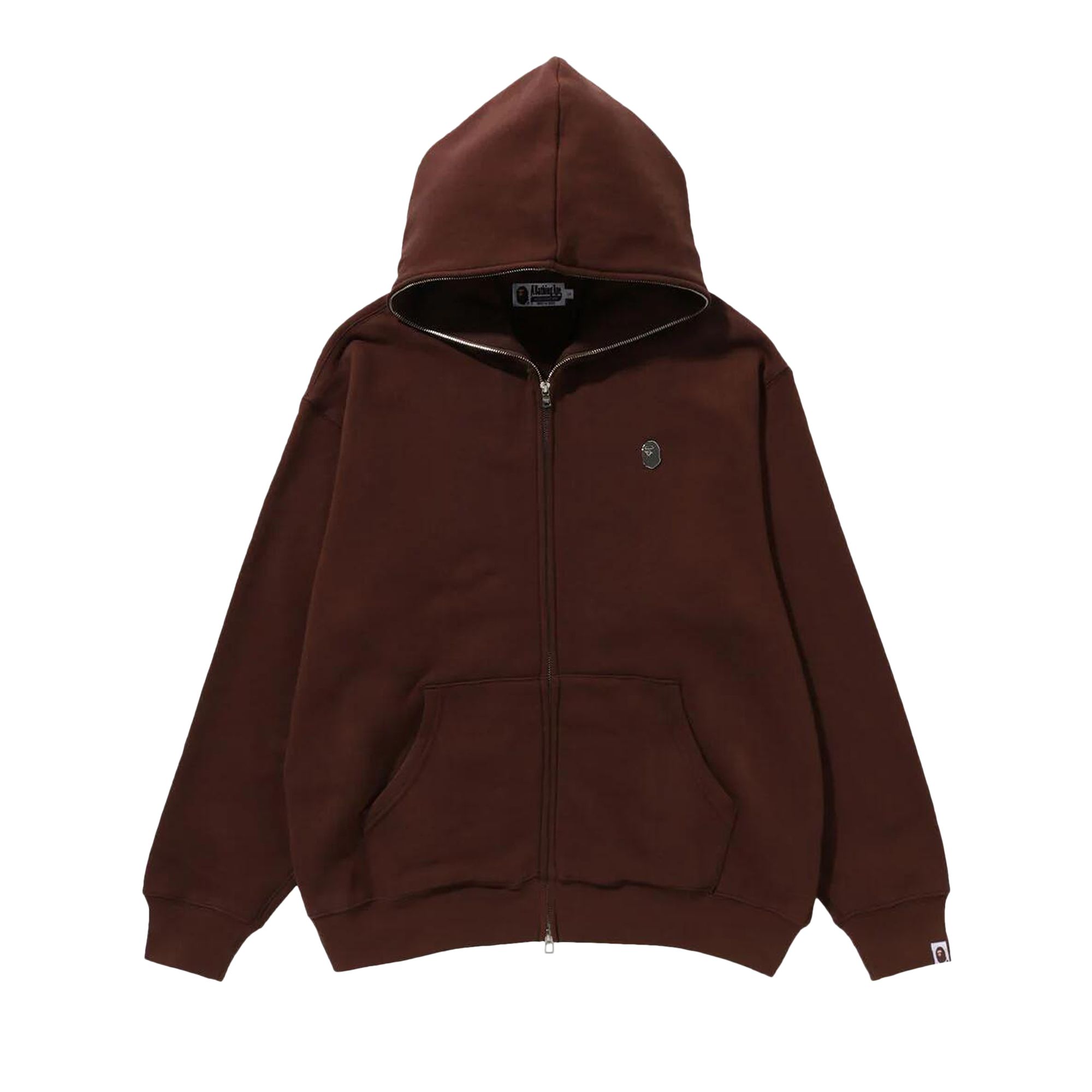 Pre-owned Bape Metal One Point Full Zip Hoodie 'brown' | Men's Size L