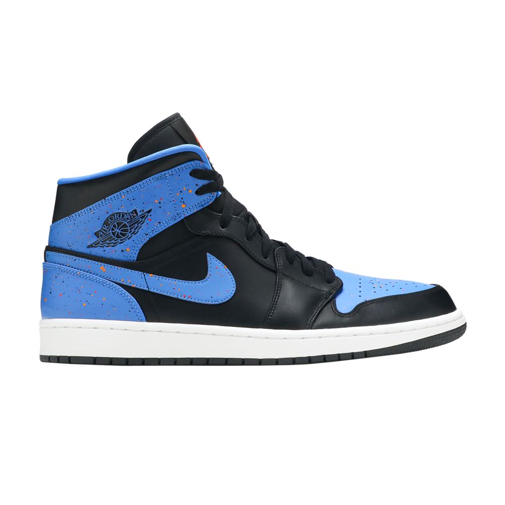 Air Jordan 1 Mid 'Royal Splatter' | Black | Men's Size 10.5