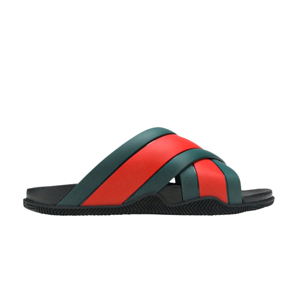 Gucci Rubber Slide 'Green Red' | Black | Men's Size 5