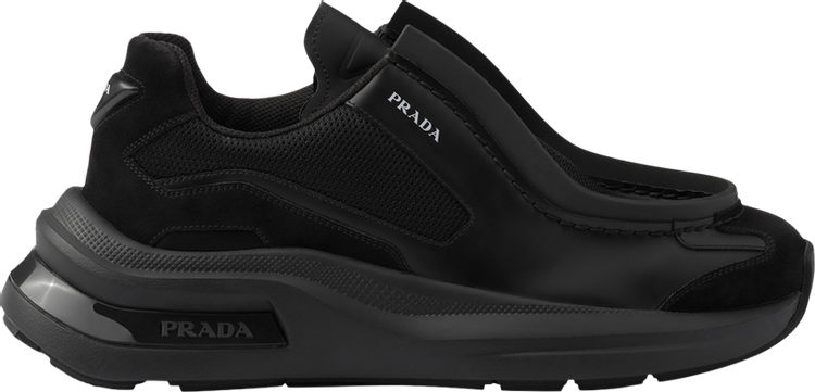 Prada Systeme Brushed Leather Sneaker 'Black'