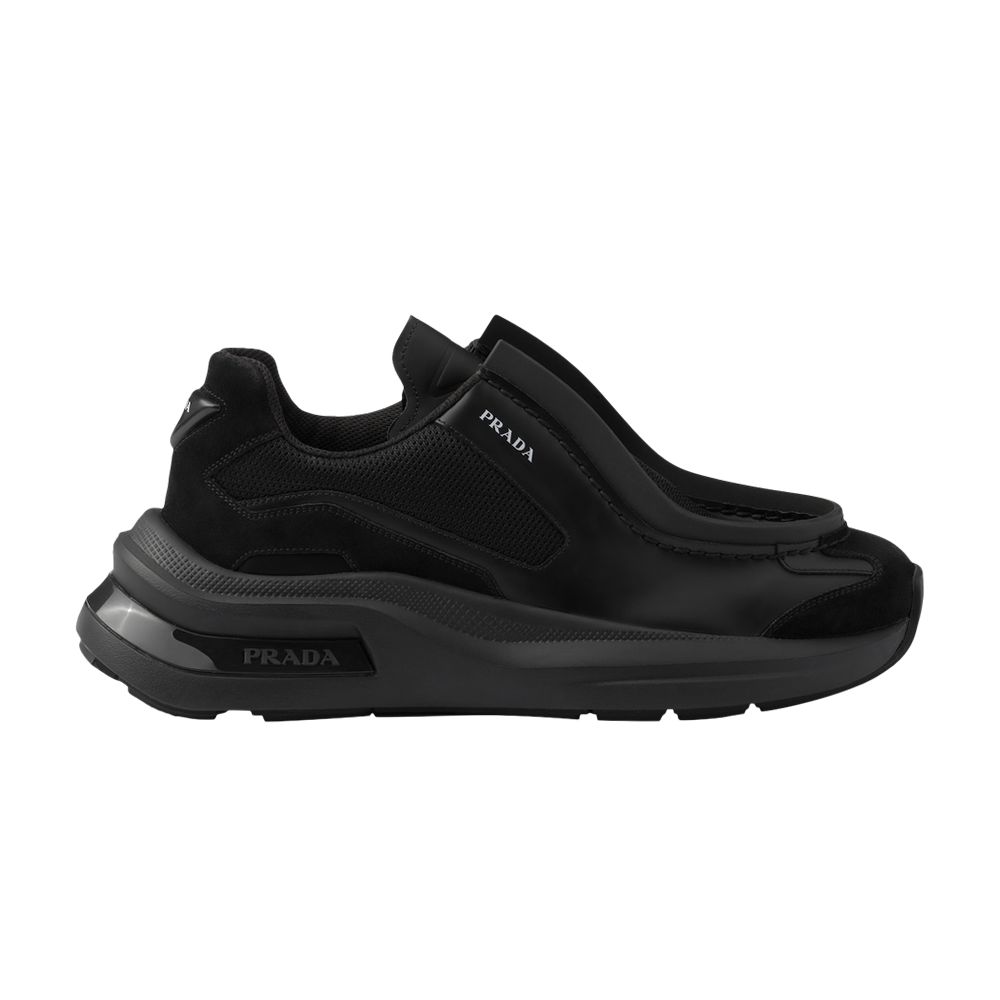 Prada Prada Systeme Brushed Leather Sneaker 'Black' | Men's Size 6.5
