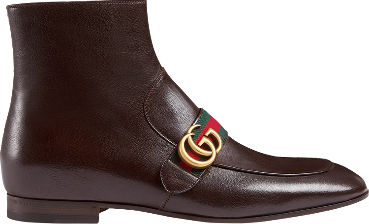 Gucci Donnie Leather Boot 'Double G - Cocoa'