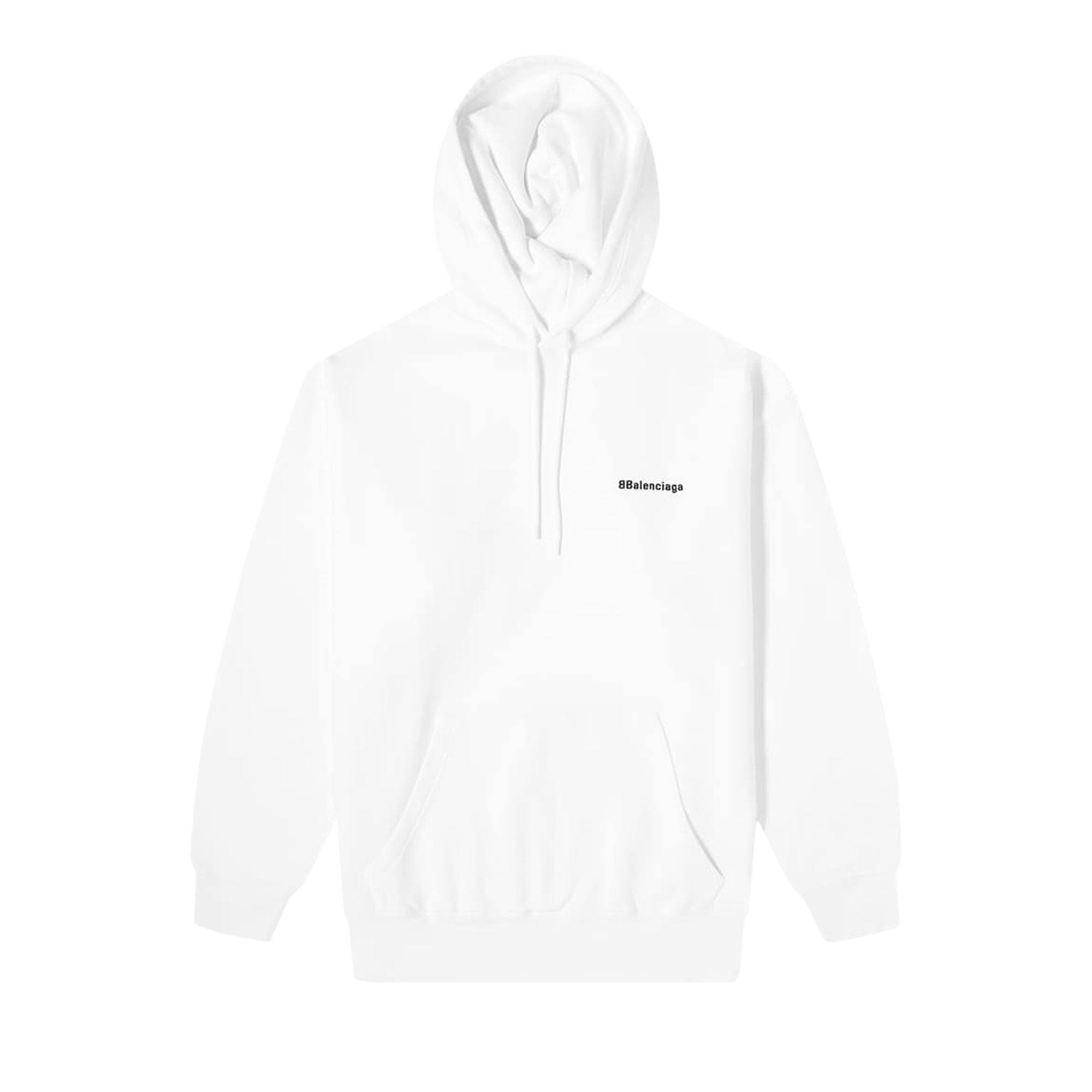 Balenciaga Corporate Logo Popover Hoodie 'White/Black' | Men's Size L