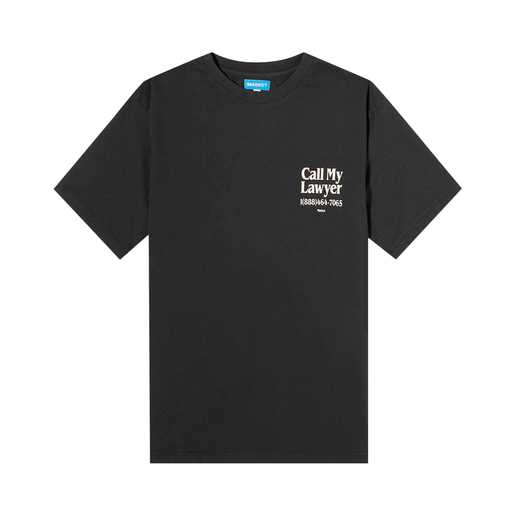 Market Call My Lawyer Tee 'Washed Black' | Men's Size S