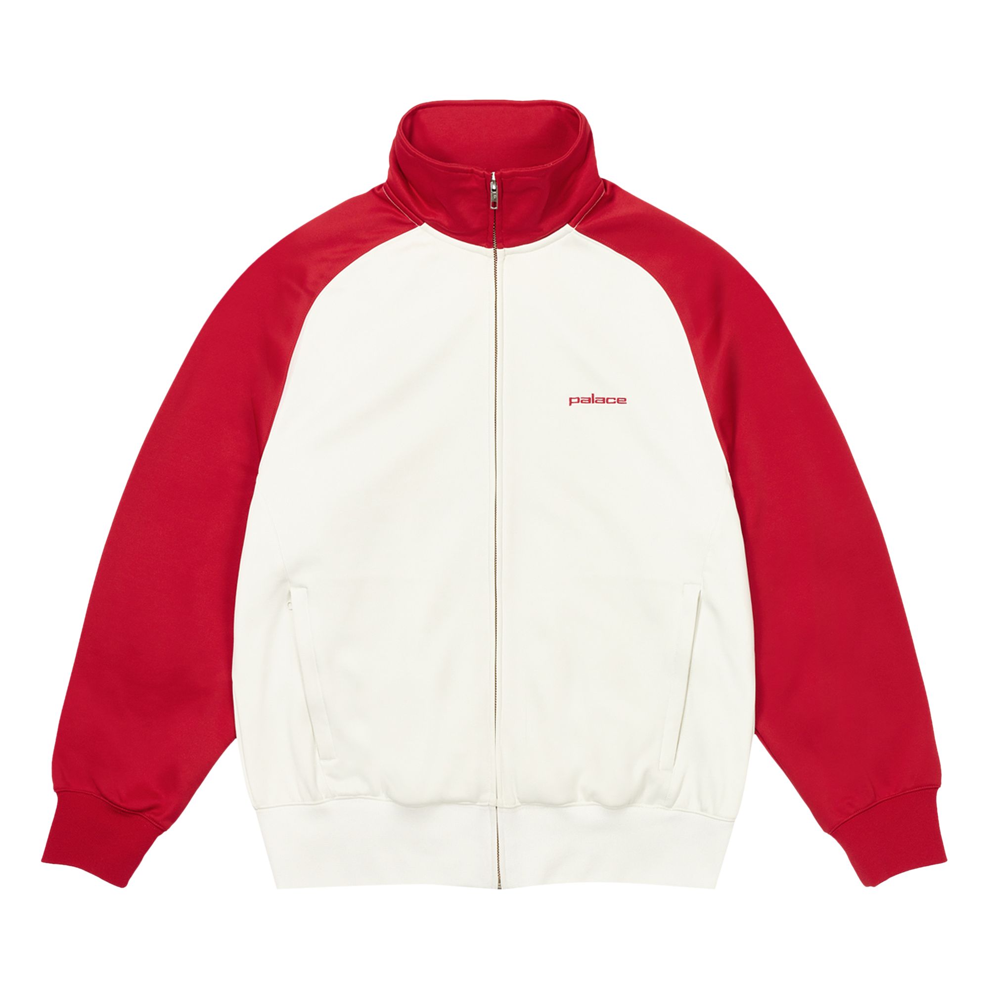 Pre-owned Palace Polyknit Track Jacket 'truest Red/soft White' | Men's Size Xl