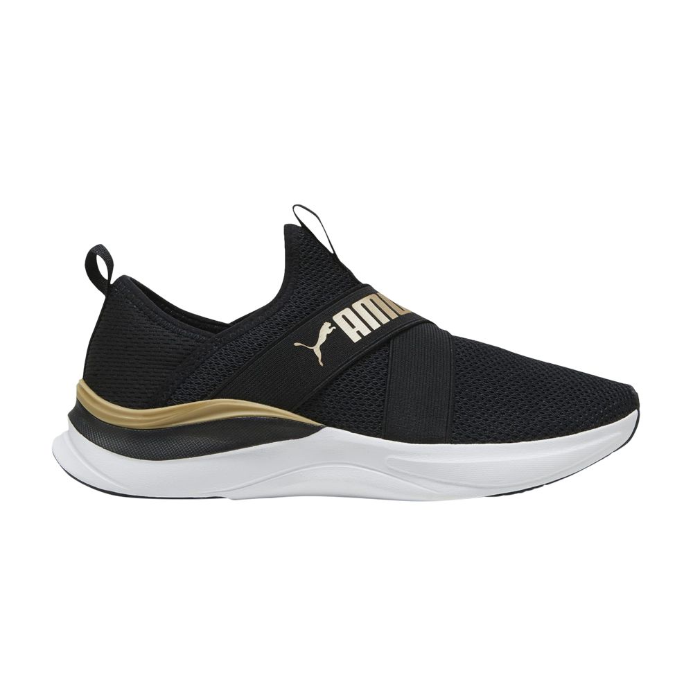 Pre-owned Puma Wmns Softride Harmony Slip-on 'black Gold'