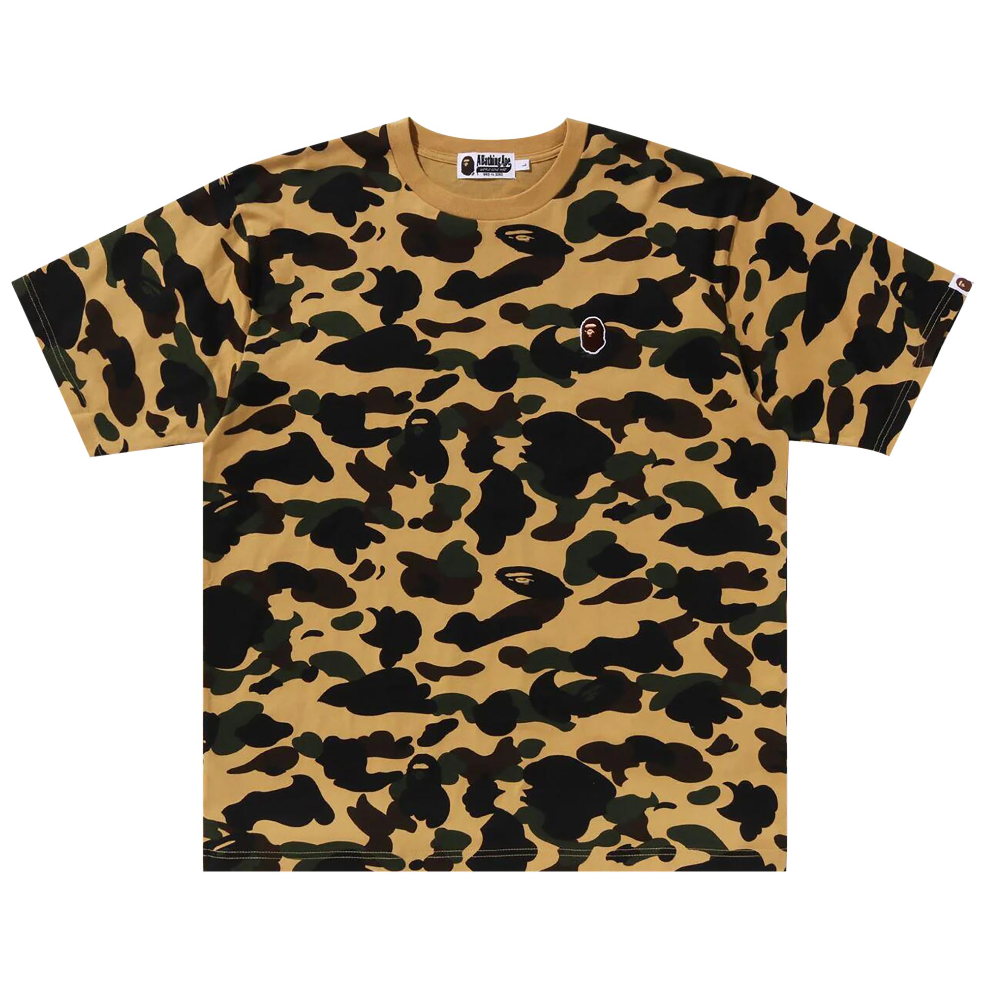 Pre-owned Bape 1st Camo One Point Tee 'yellow'