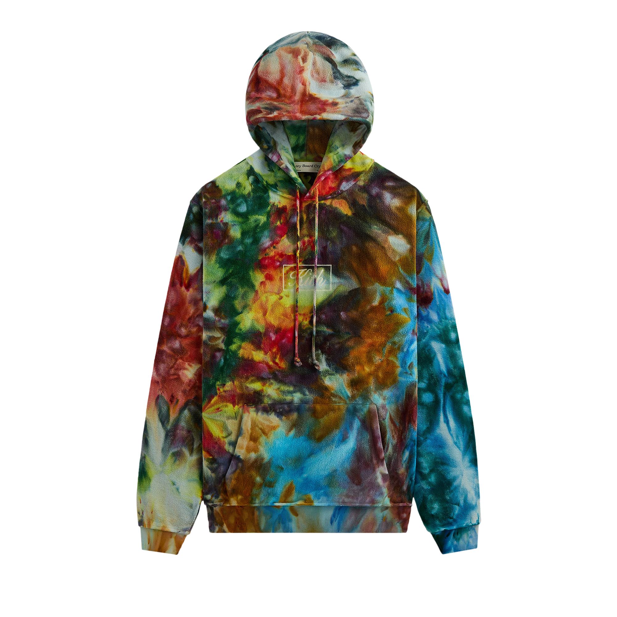 Pre-owned Kith For Advisory Board Crystals Tie Dye Hoodie 'purple/green' In Multi-color
