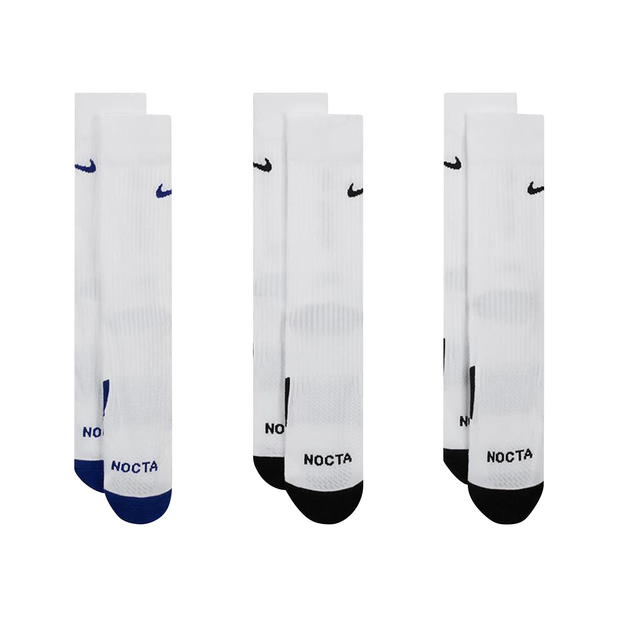 Pre-owned Nike X Nocta L'art Crew Socks (3 Pack) 'white/deep Royal Blue/white/black' | Men's Size L