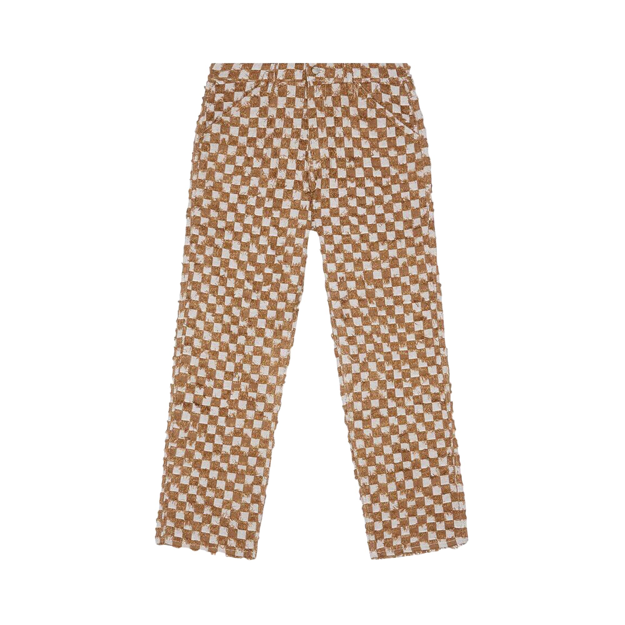 Pleasures Curfew Checker Work Pants 'Brown' | Men's Size 34