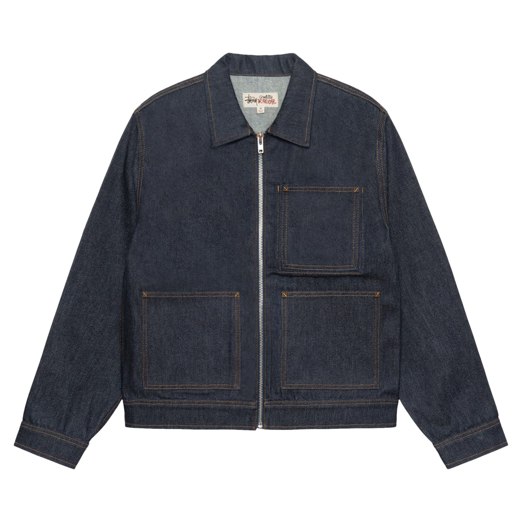 Stussy Zip Work Jacket 'Raw' | Blue | Men's Size L