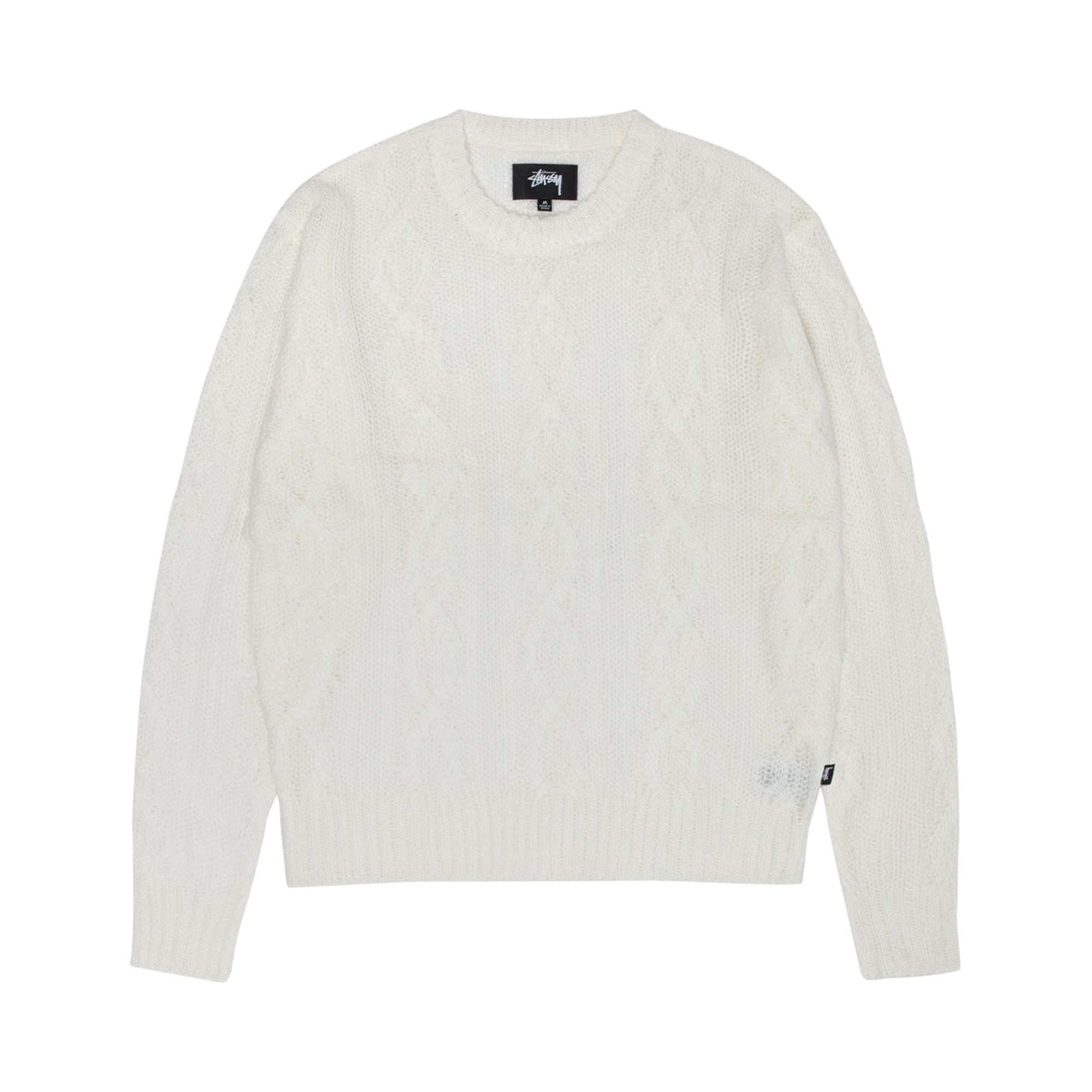 Stussy Cable Loose Knit Sweater 'Ivory' | White | Men's Size L