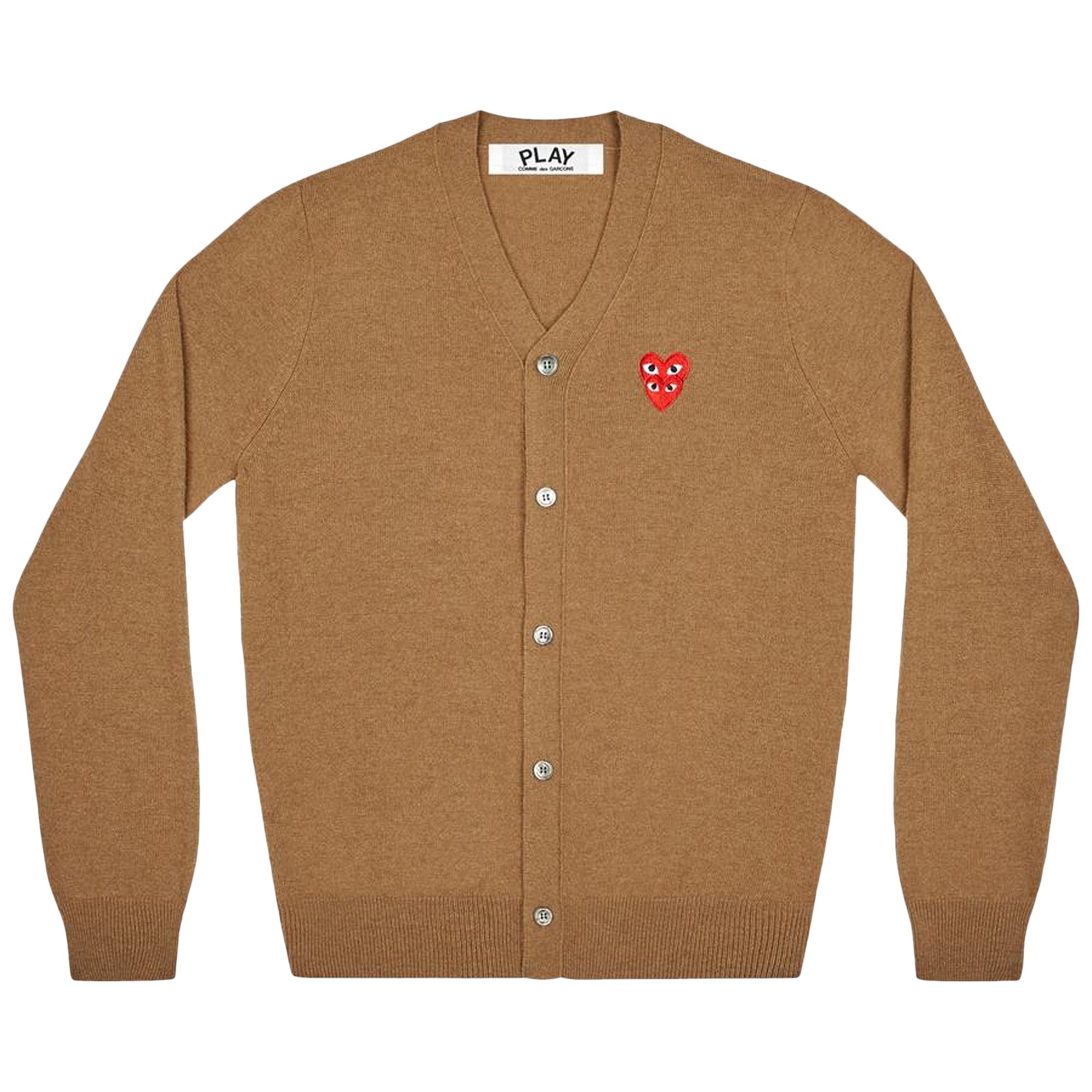 Pre-owned Comme Des Garçons Play Cardigan 'brown' | Men's Size S