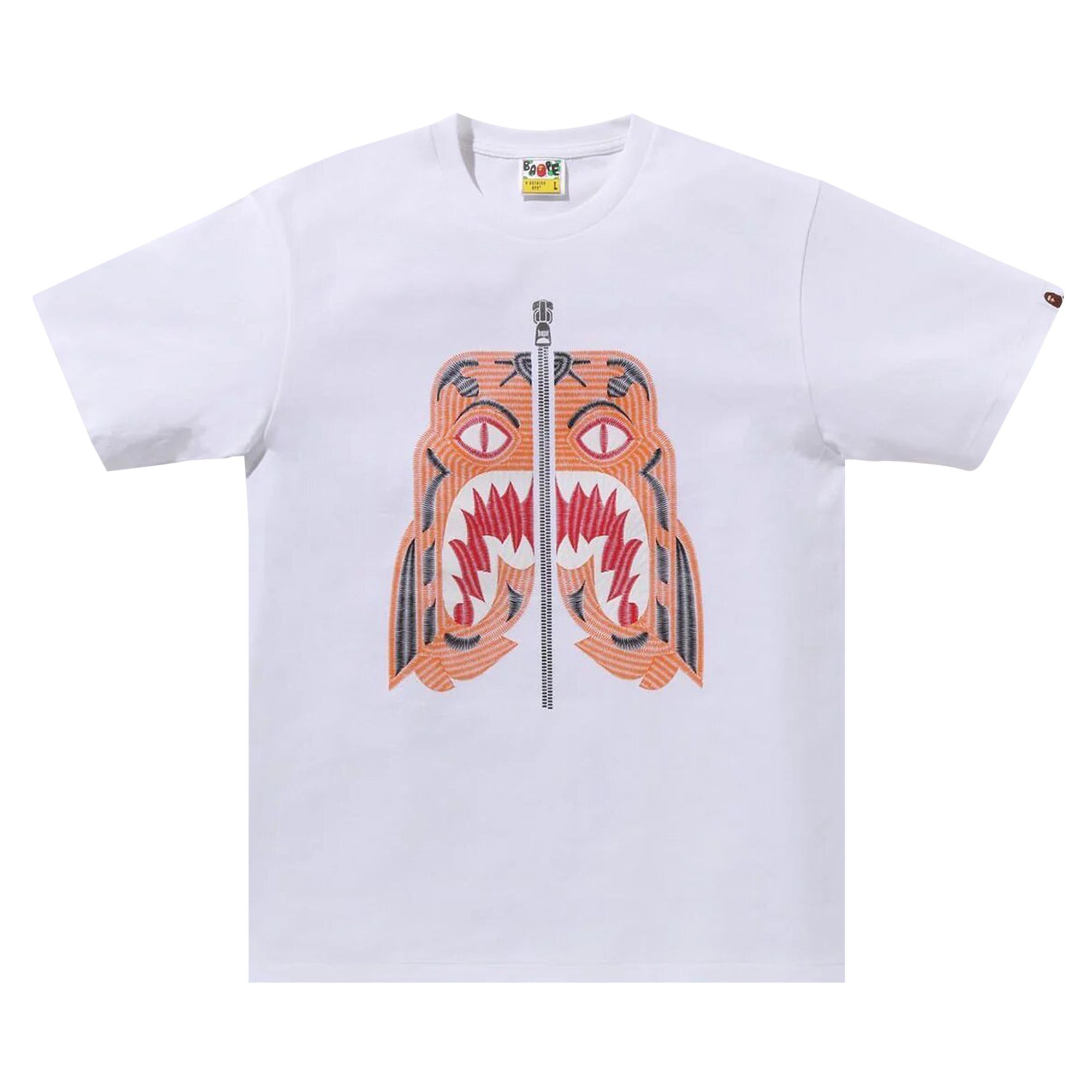 BAPE Embroidery Style Tiger Tee 'White' | Men's Size 2XL