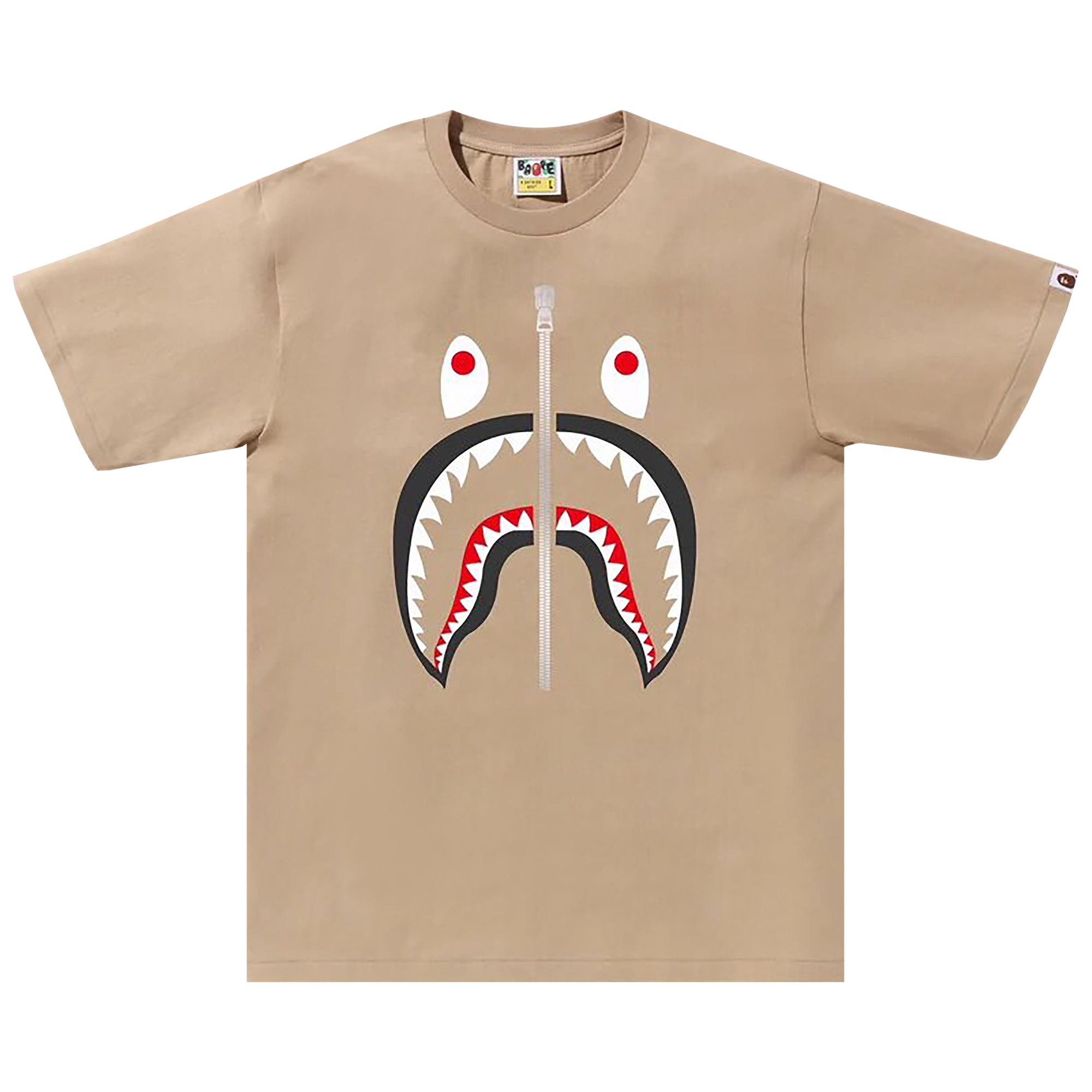 Pre-owned Bape Shark Tee 'beige' In Tan