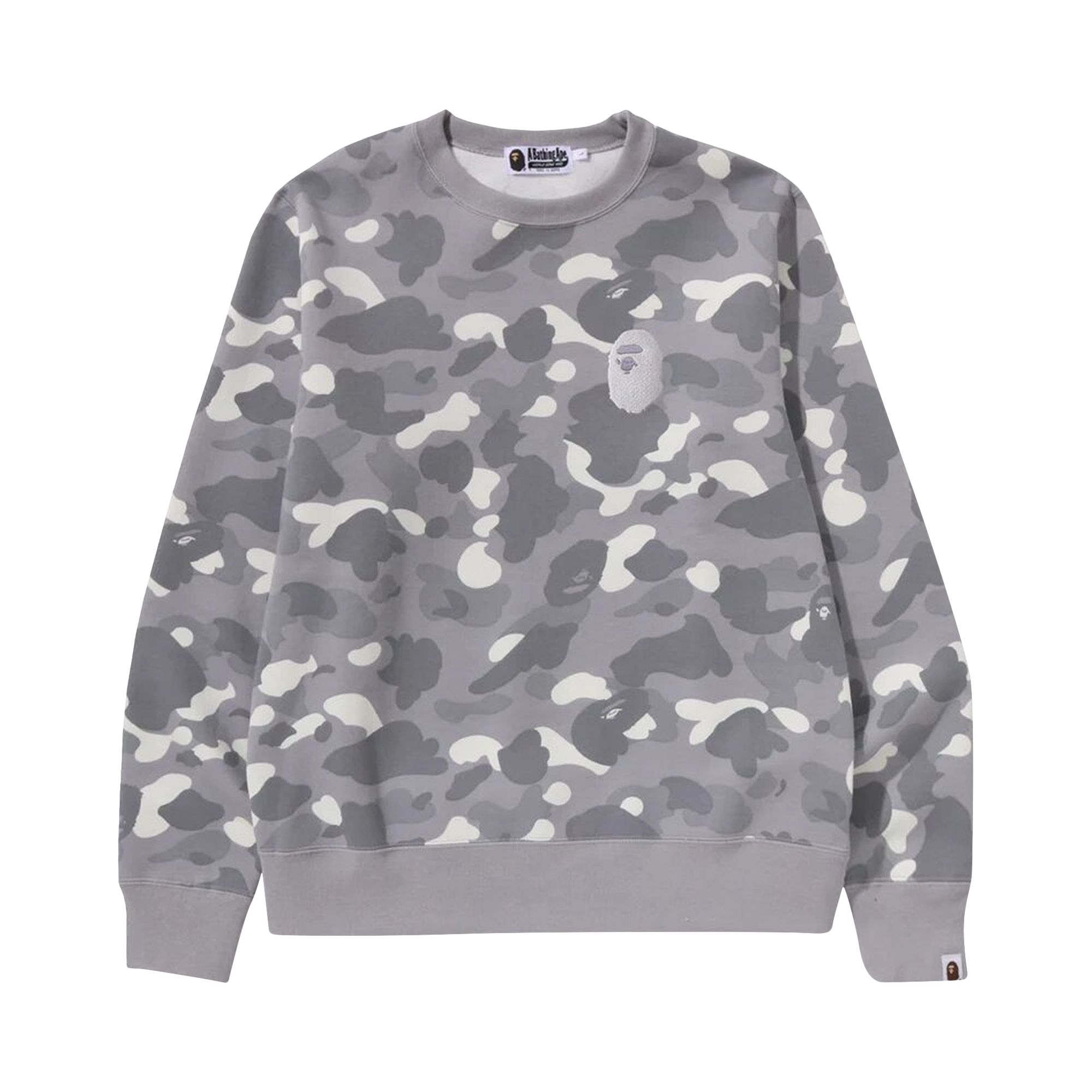BAPE City Camo Large Ape Head Crewneck 'Grey' | Men's Size L