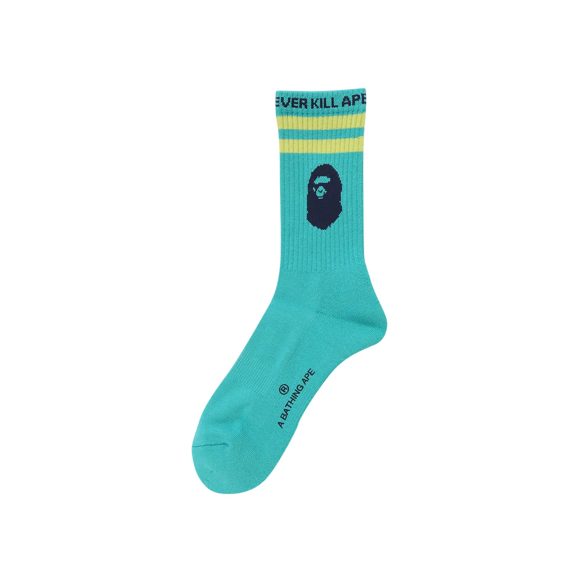BAPE Ape Head Line Socks 'Green' | Men's Size L