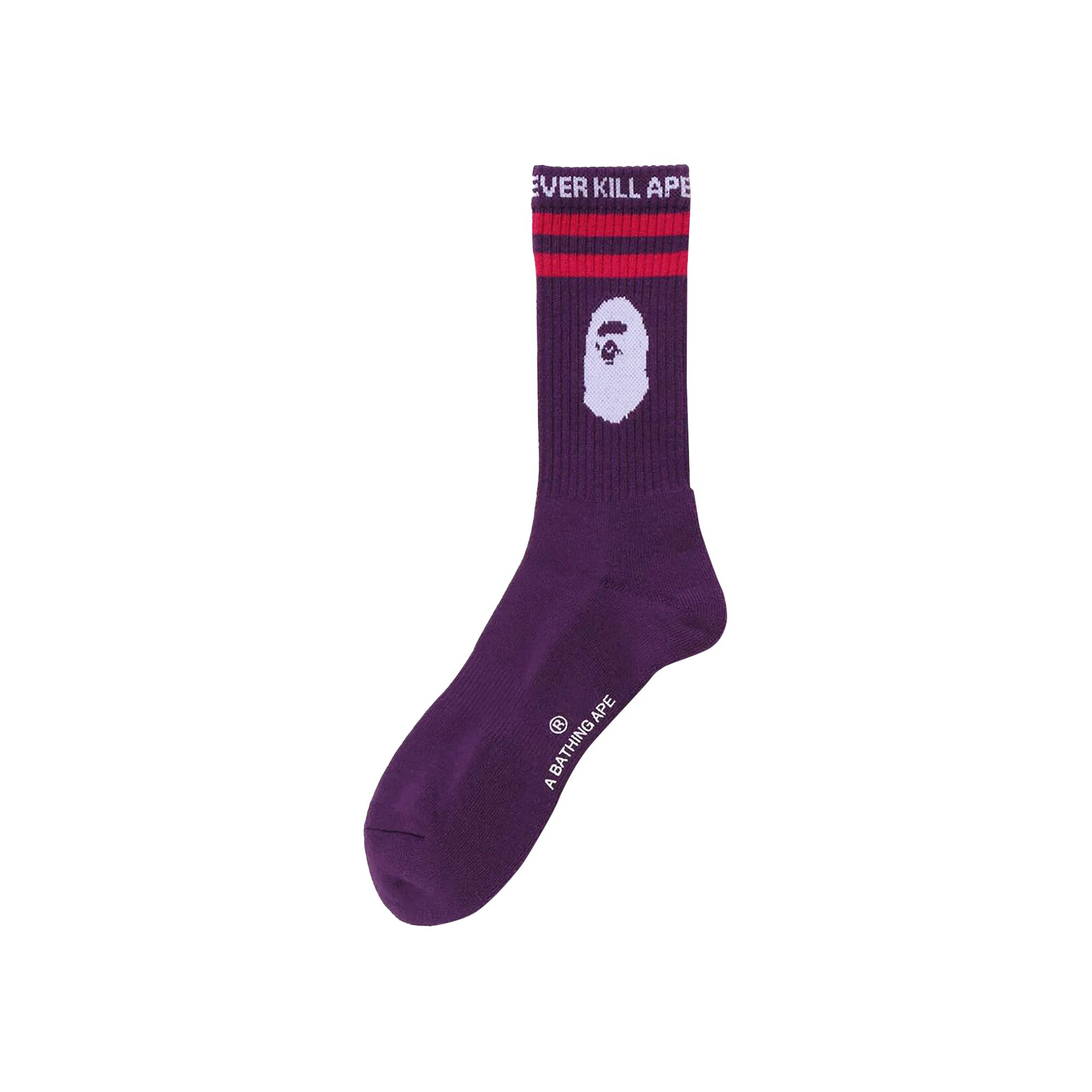 BAPE Ape Head Line Socks 'Purple' | Men's Size M