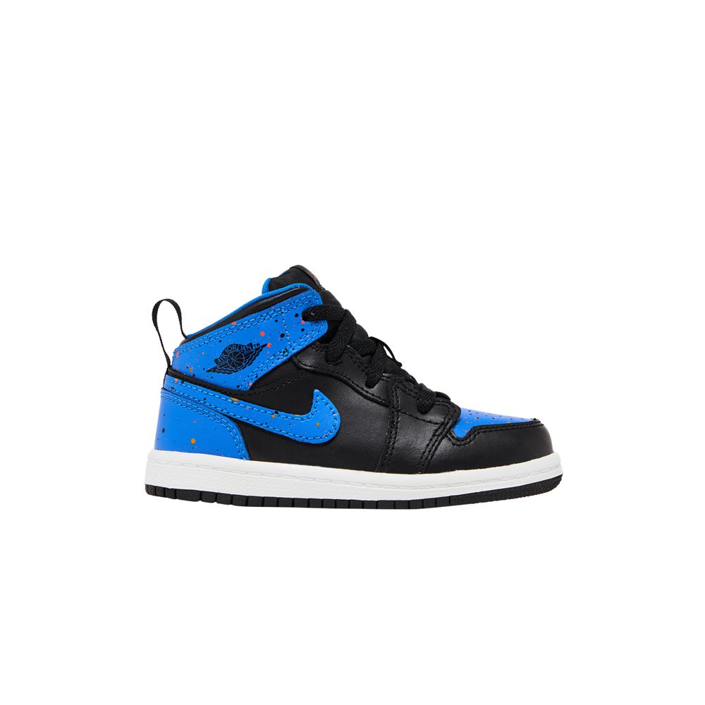 Air Jordan 1 Mid BT 'Royal Splatter' | Black | Infant Size 8 - 640735-048