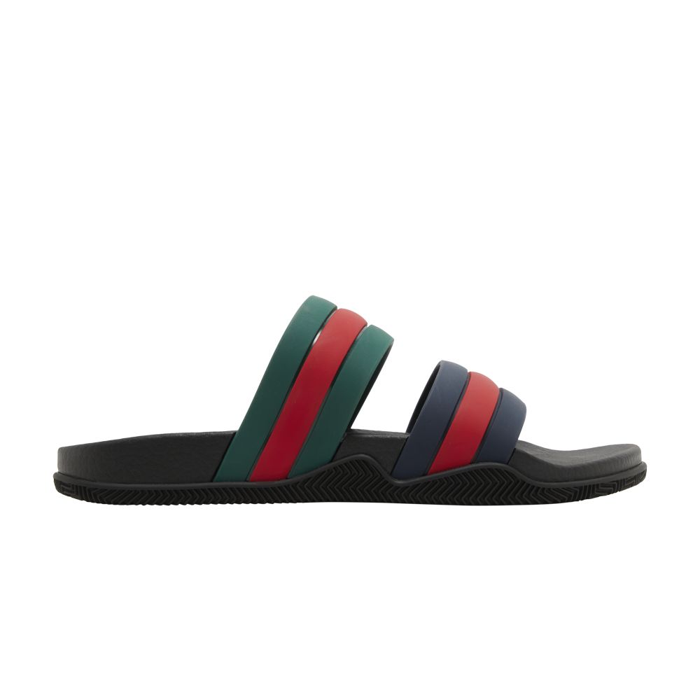 Pre-owned Gucci Agrado Grg Rubber Slide 'black'