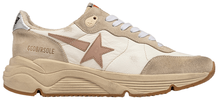 Size 4.0 Golden Goose Wmns Running Sole White Seed Pearl Silver