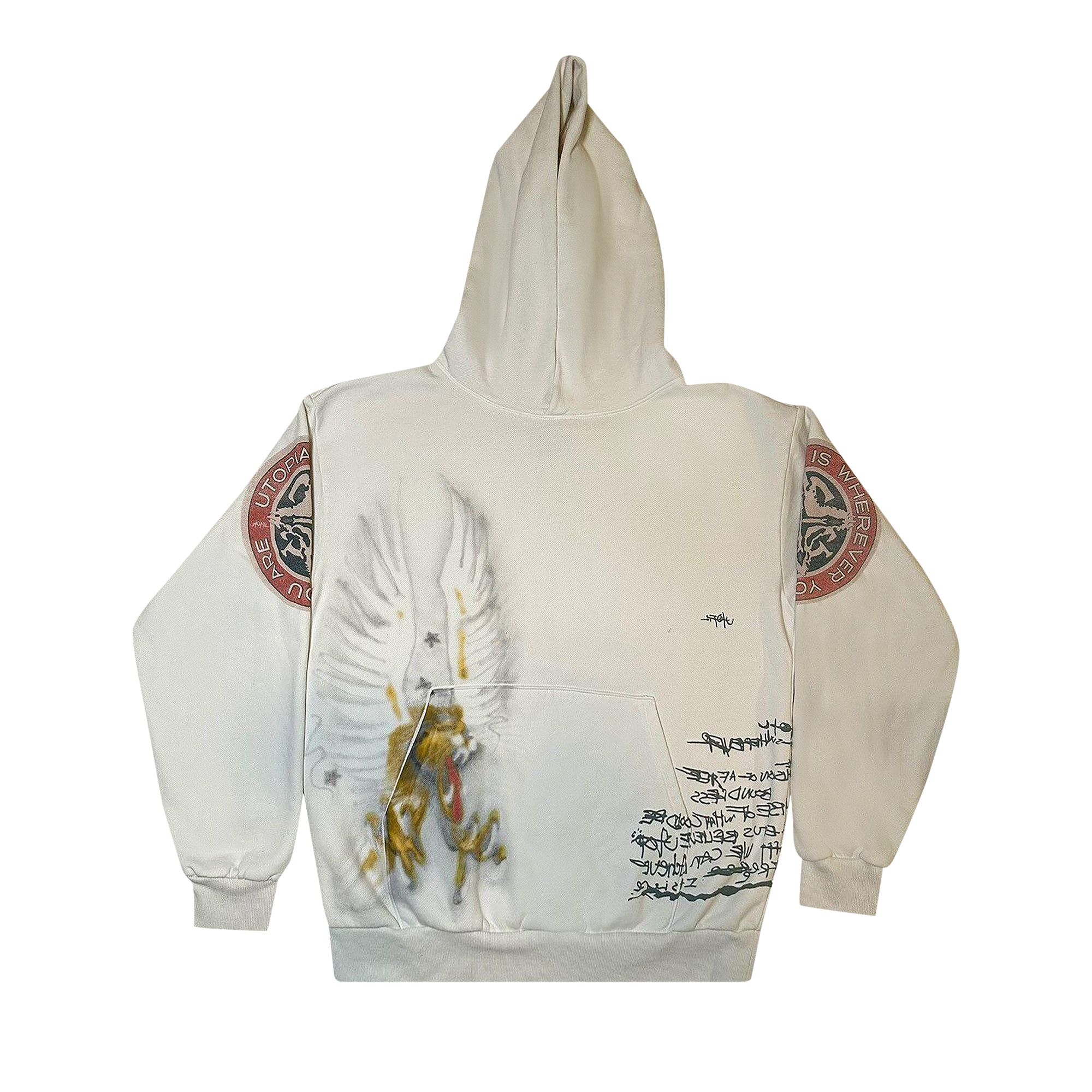 Pre-owned Cactus Jack By Travis Scott Utopia Tour Hoodie 'white'
