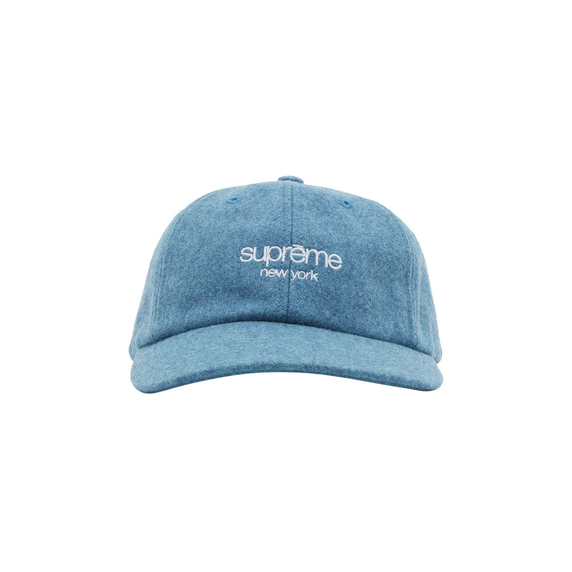 Pre-owned Supreme Waxed Wool 6-panel 'cyan' In Blue