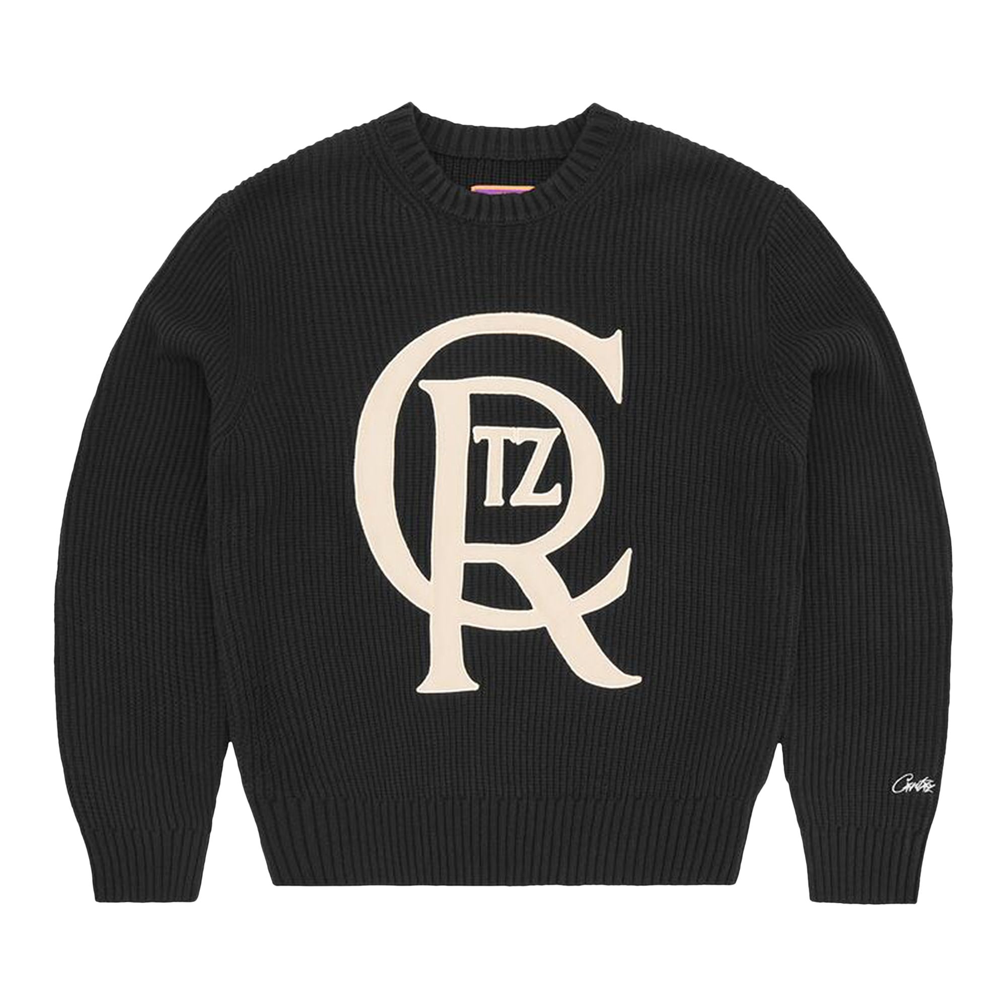 Pre-owned Corteiz Crest Knit Sweater 'black' | Men's Size M