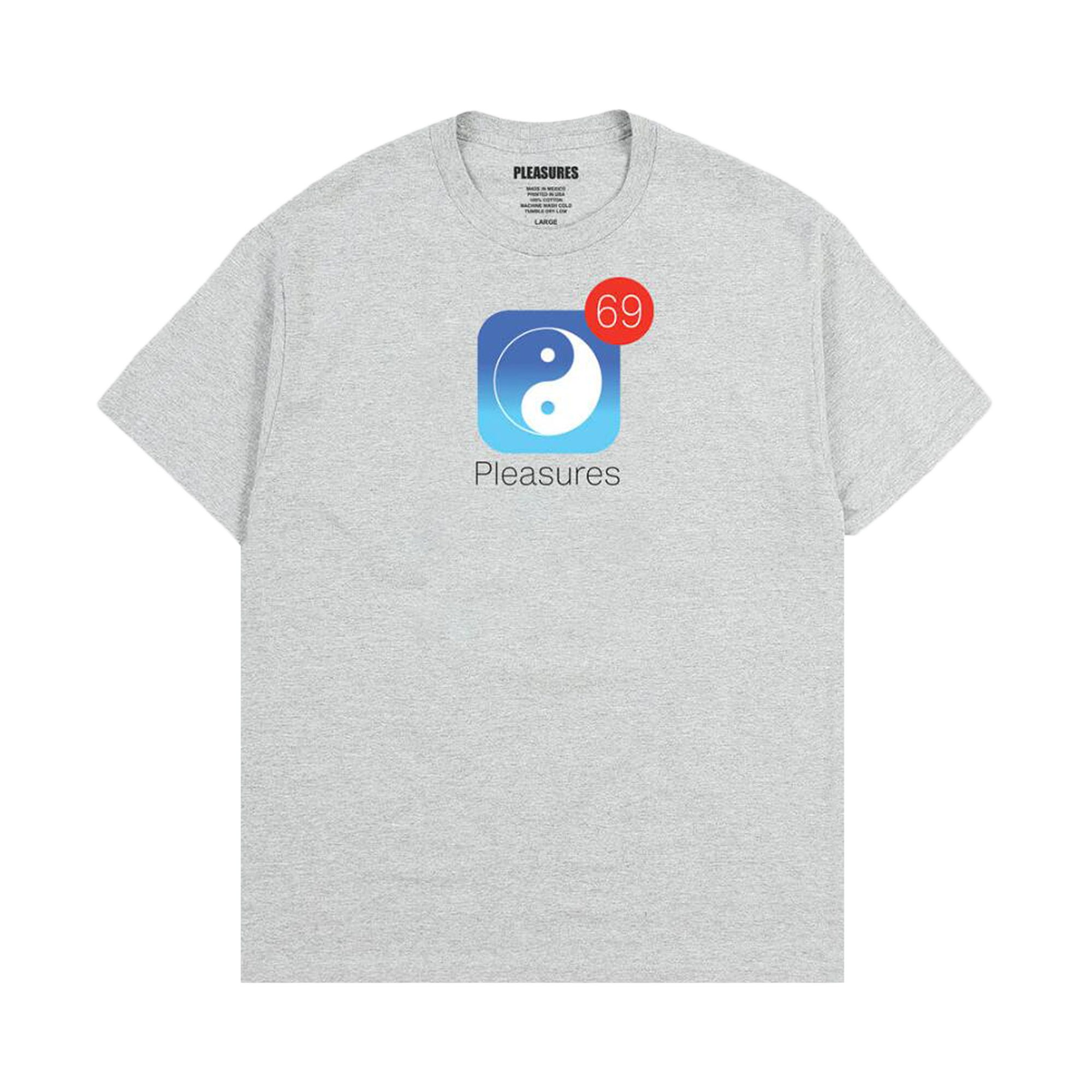 Pleasures Notify T-Shirt 'Heather Grey' | Men's Size M