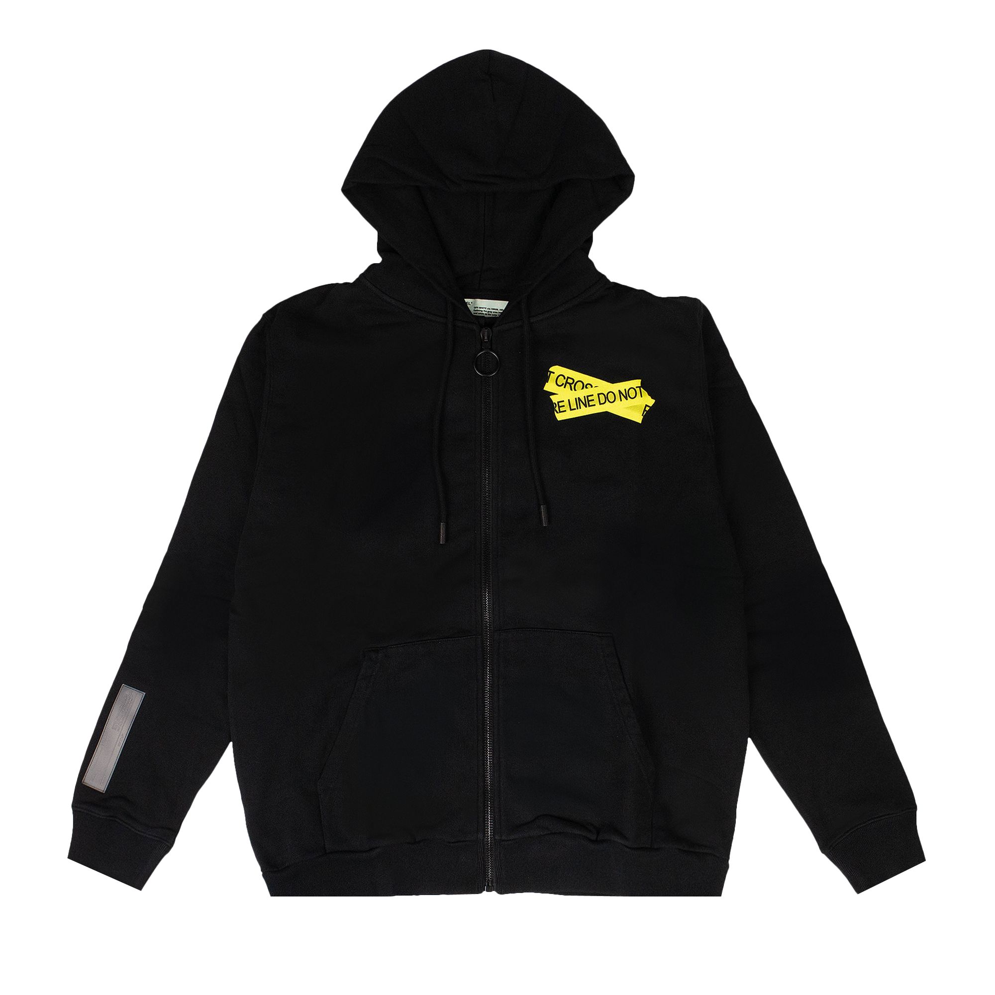 Pre-owned Off-white Fire Tape Zip-up Sweater 'black' | Men's Size Xs