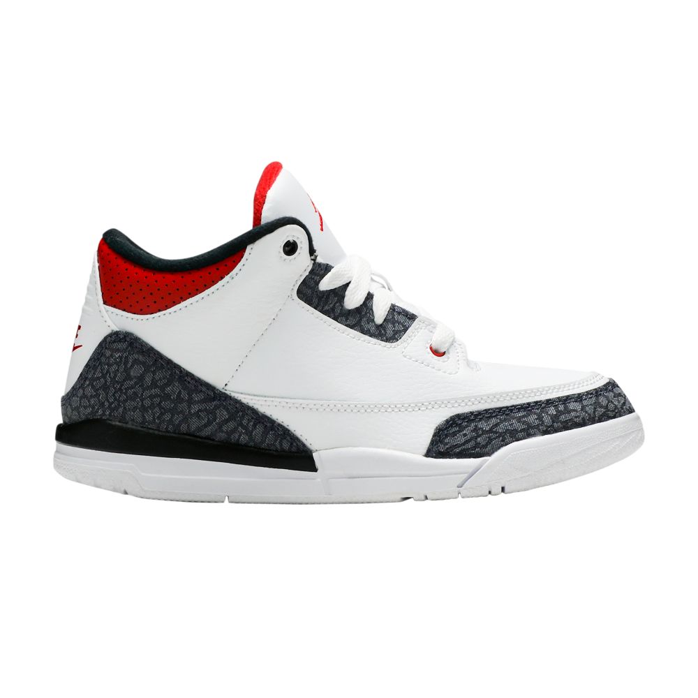 Air Jordan 3 Retro Denim SE PS 'Fire Red' | White | Kid's Size 12
