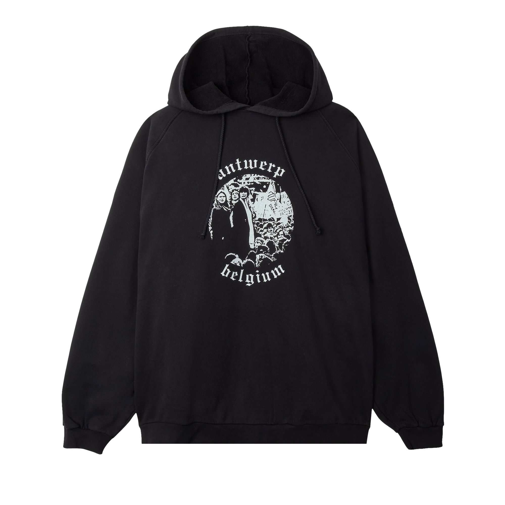 Pre-owned Raf Simons Redux Graphic Print Cotton Jersey Hooded Sweatshirt 'black' | Men's Size 1