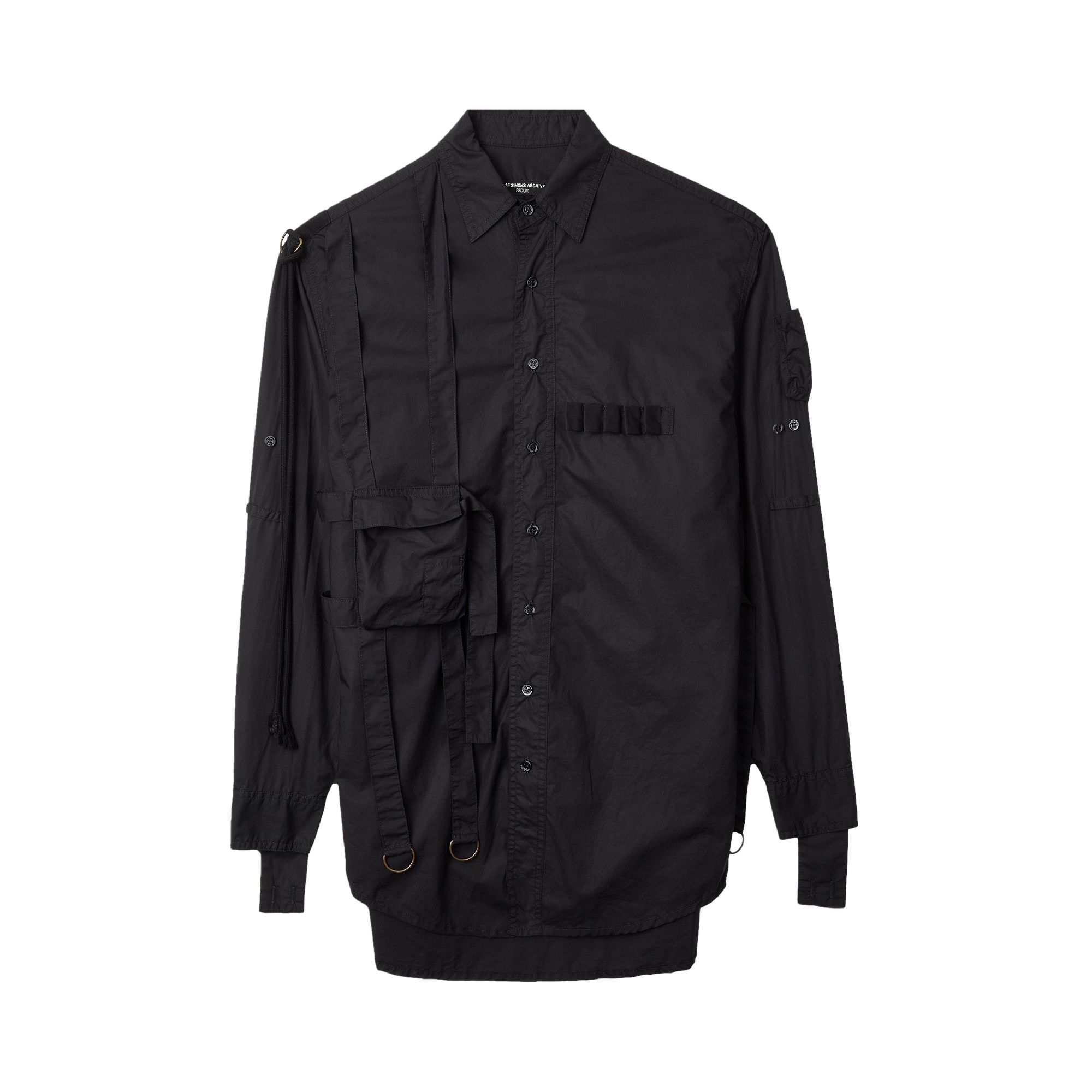 Pre-owned Raf Simons Redux Pockets And Straps Shirt 'black' | Men's Size M