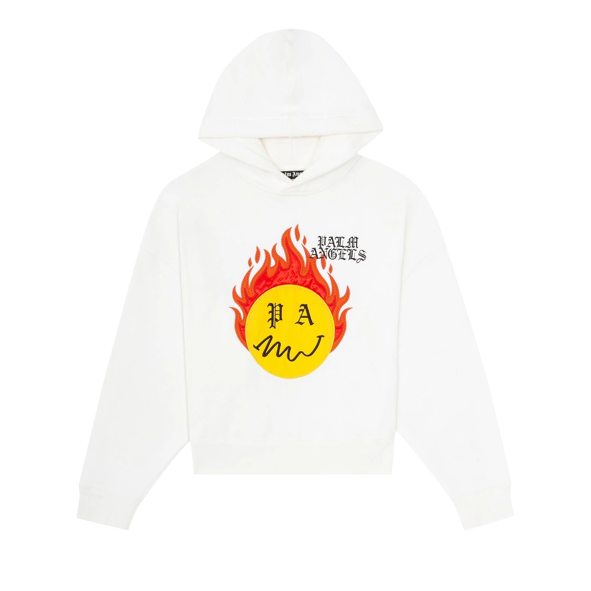 Palm Angels Burning Head Hoodie 'Brillant White/Yellow' | Men's Size L